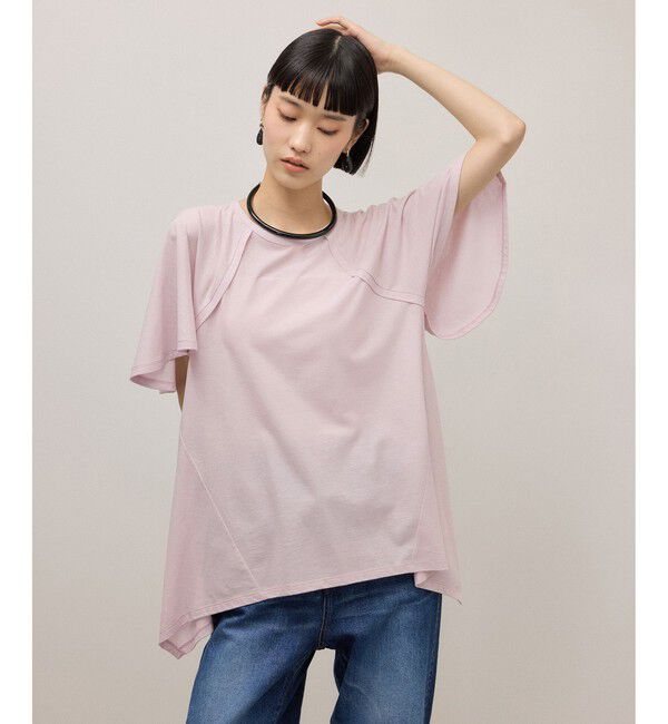 ADAM ET ROPE'「ランダムヘムライントップス」|Tシャツ・カットソー|ピンク(63)