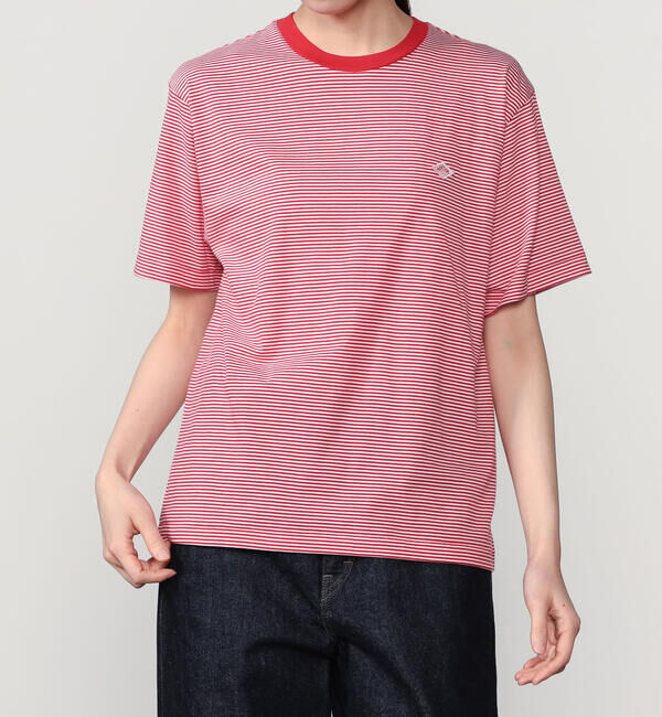 DANTON「DANTON | ボーダー クルーネックTシャツ WOMEN」|Tシャツ・カットソー|RED系1