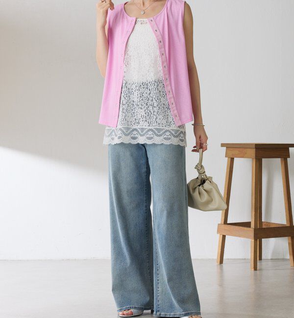  「リネンライクカットタンクトップ」|Tシャツ・カットソー|