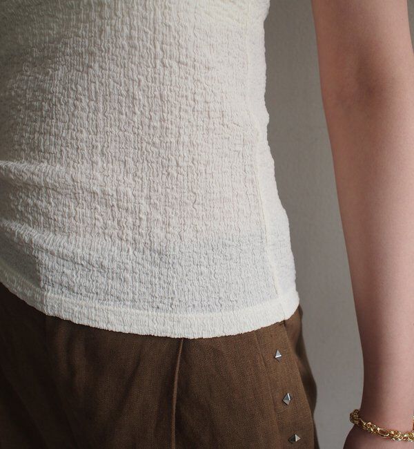  「【earthy_/アーシー】カップ付きジャガードキャミ」|Tシャツ・カットソー|