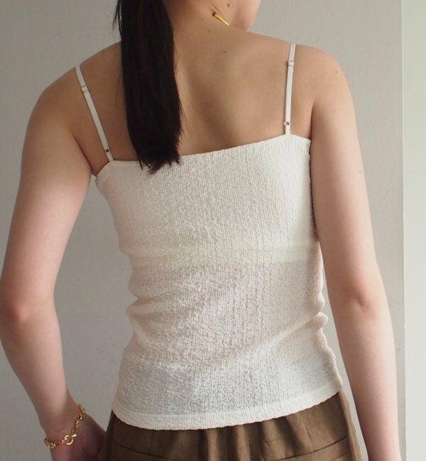  「【earthy_/アーシー】カップ付きジャガードキャミ」|Tシャツ・カットソー|