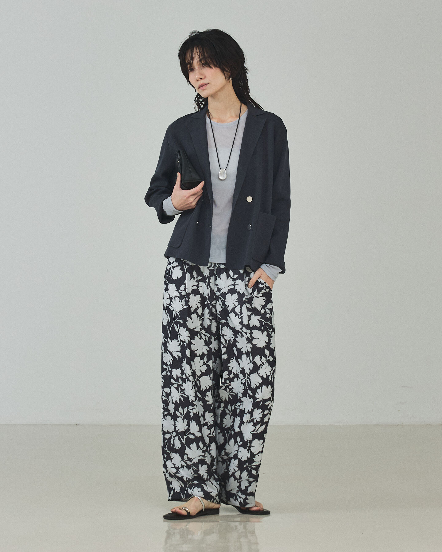 qualite「【大人の花柄】シルエットフラワーパンツ」|その他|