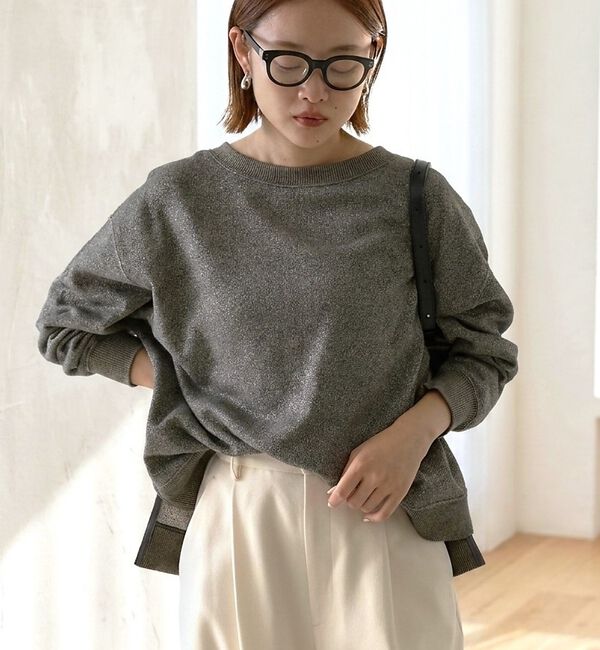 qualite「ラメ裏毛プルオーバー【予約】」|Tシャツ・カットソー|ブラック