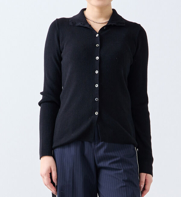 SOFFITTO「釦開きタートルニット」|Tシャツ・カットソー|ブラック