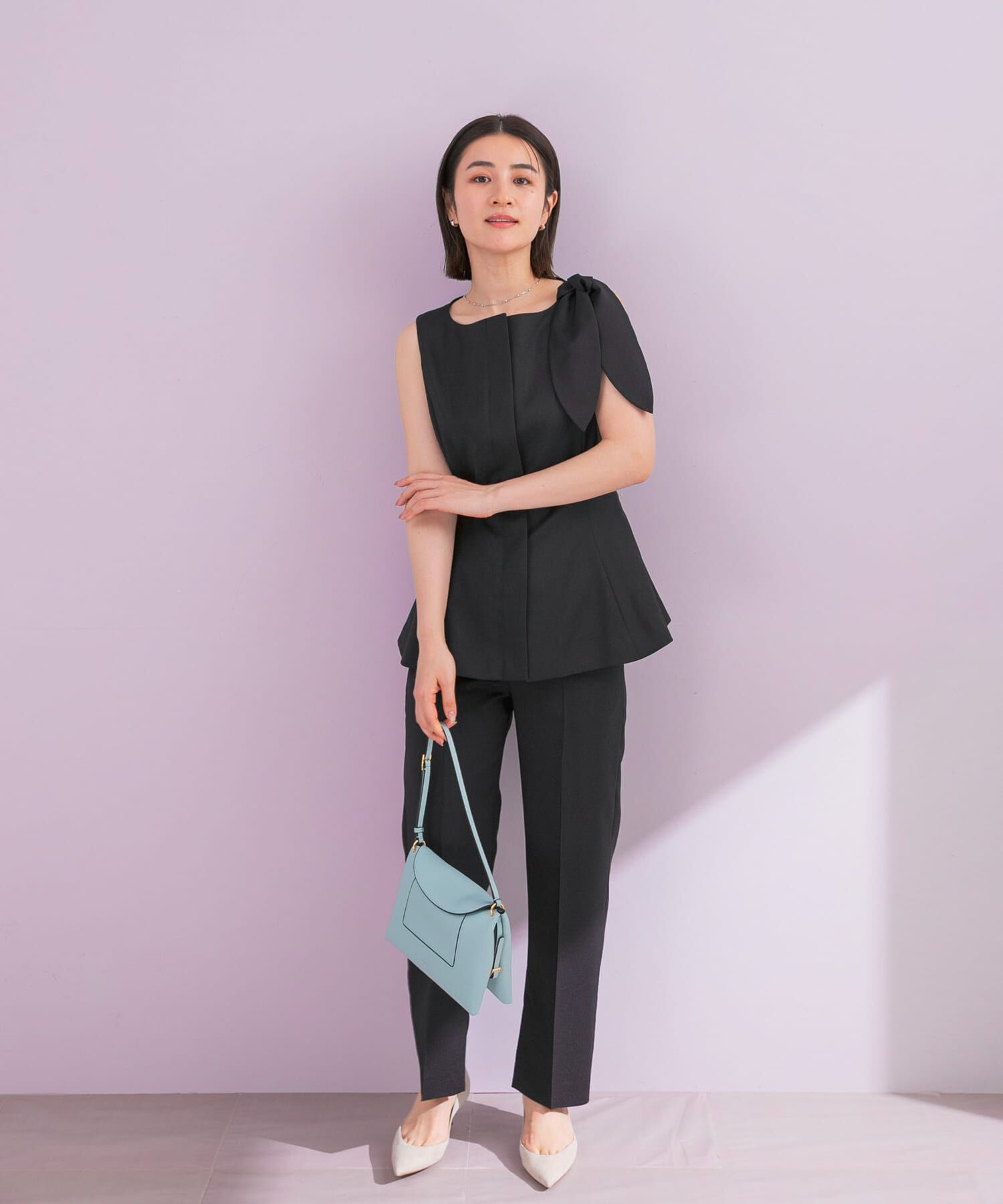 URBAN RESEARCH ROSSO「『ドラマ着用商品』リボンデザイン2WAYジレセットアップ」|その他|ブラック