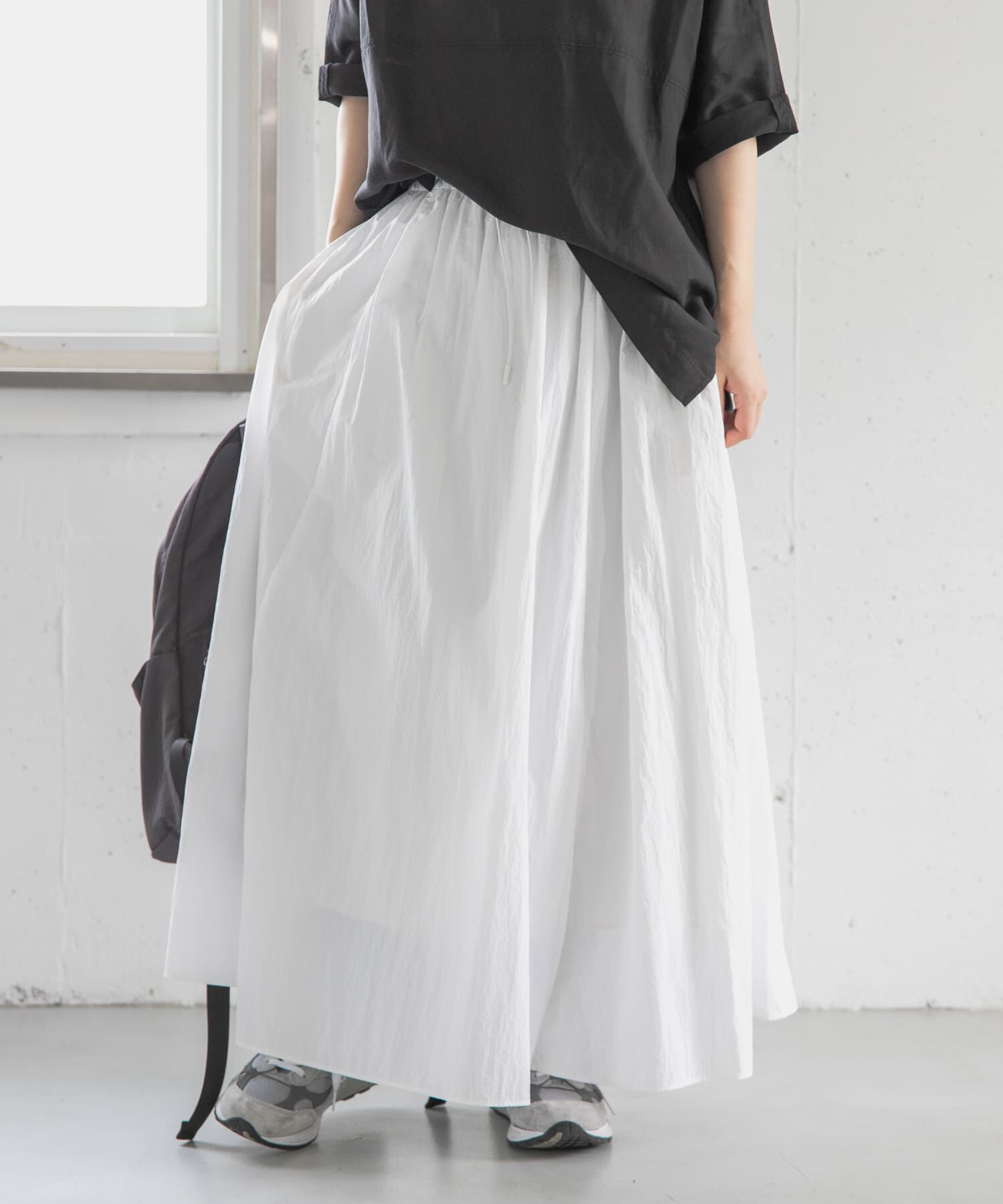 URBAN RESEARCH DOORS「FORK&SPOON　ナイロンギャザースカート」|スカート|
