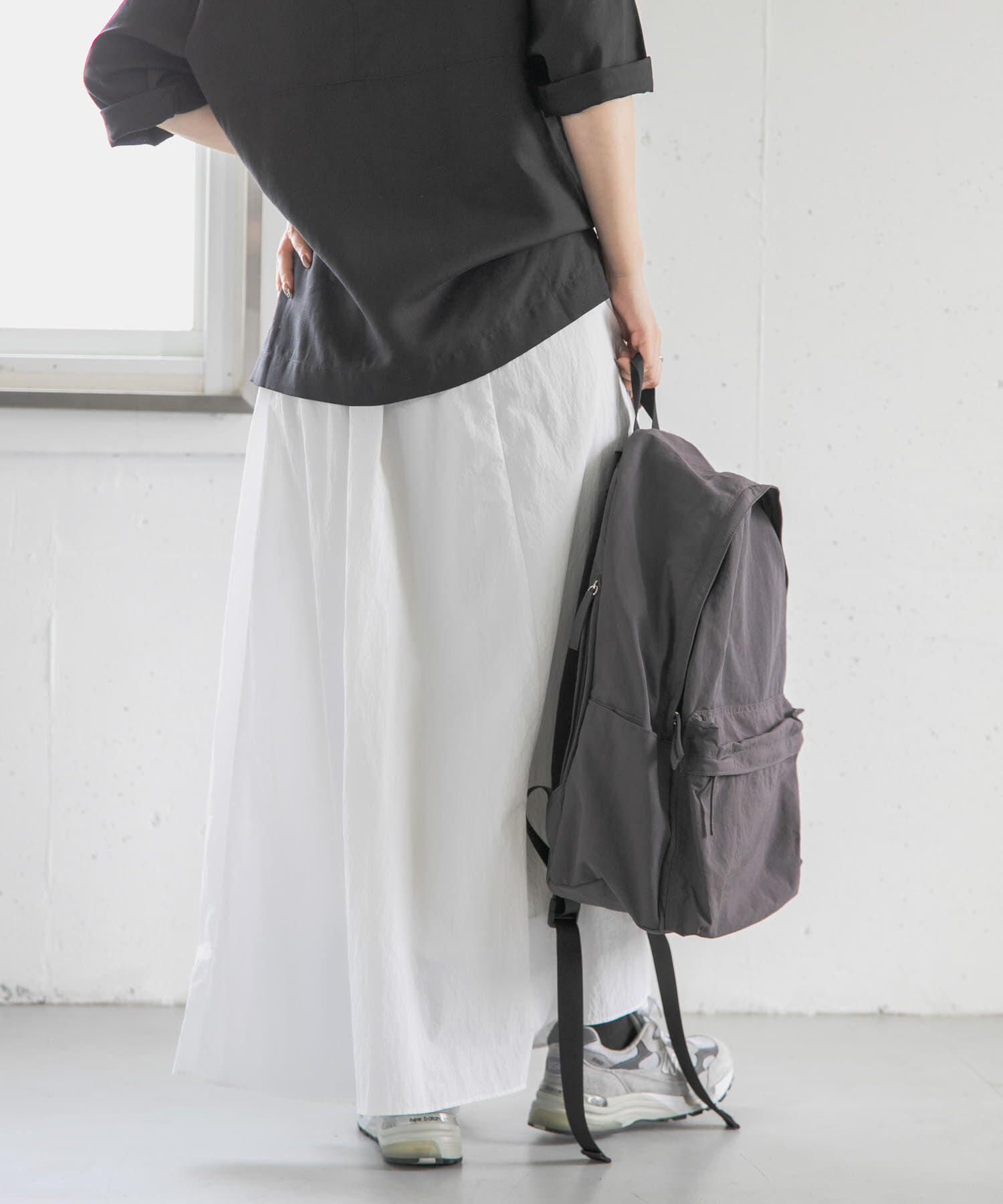 URBAN RESEARCH DOORS「FORK&SPOON　ナイロンギャザースカート」|スカート|