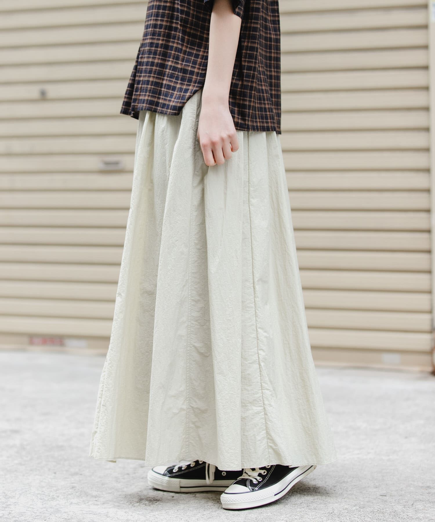URBAN RESEARCH DOORS「FORK&SPOON　ナイロンギャザースカート」|スカート|
