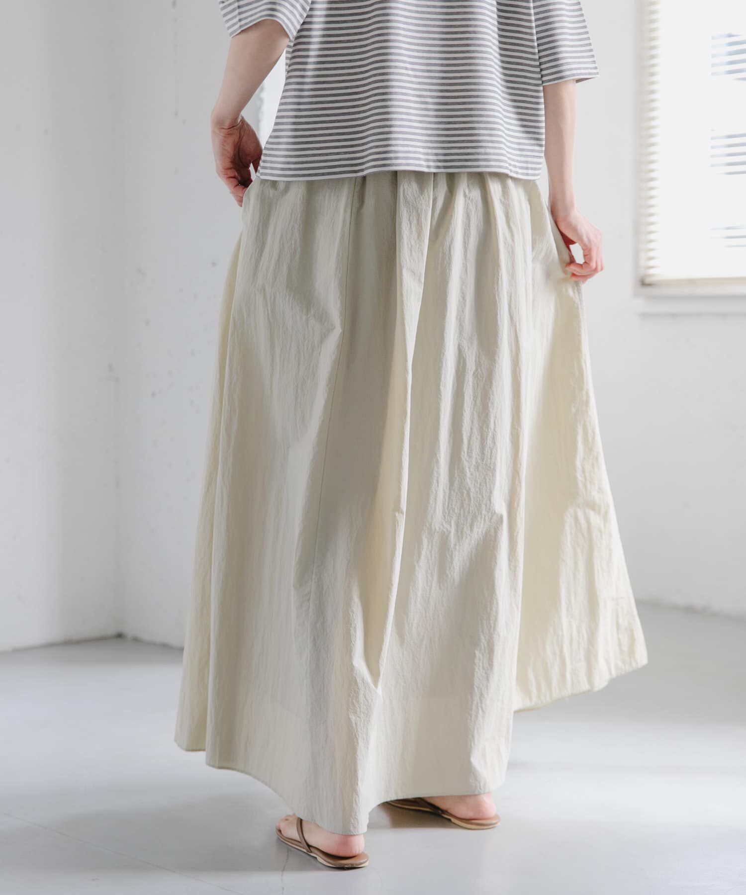URBAN RESEARCH DOORS「FORK&SPOON　ナイロンギャザースカート」|スカート|