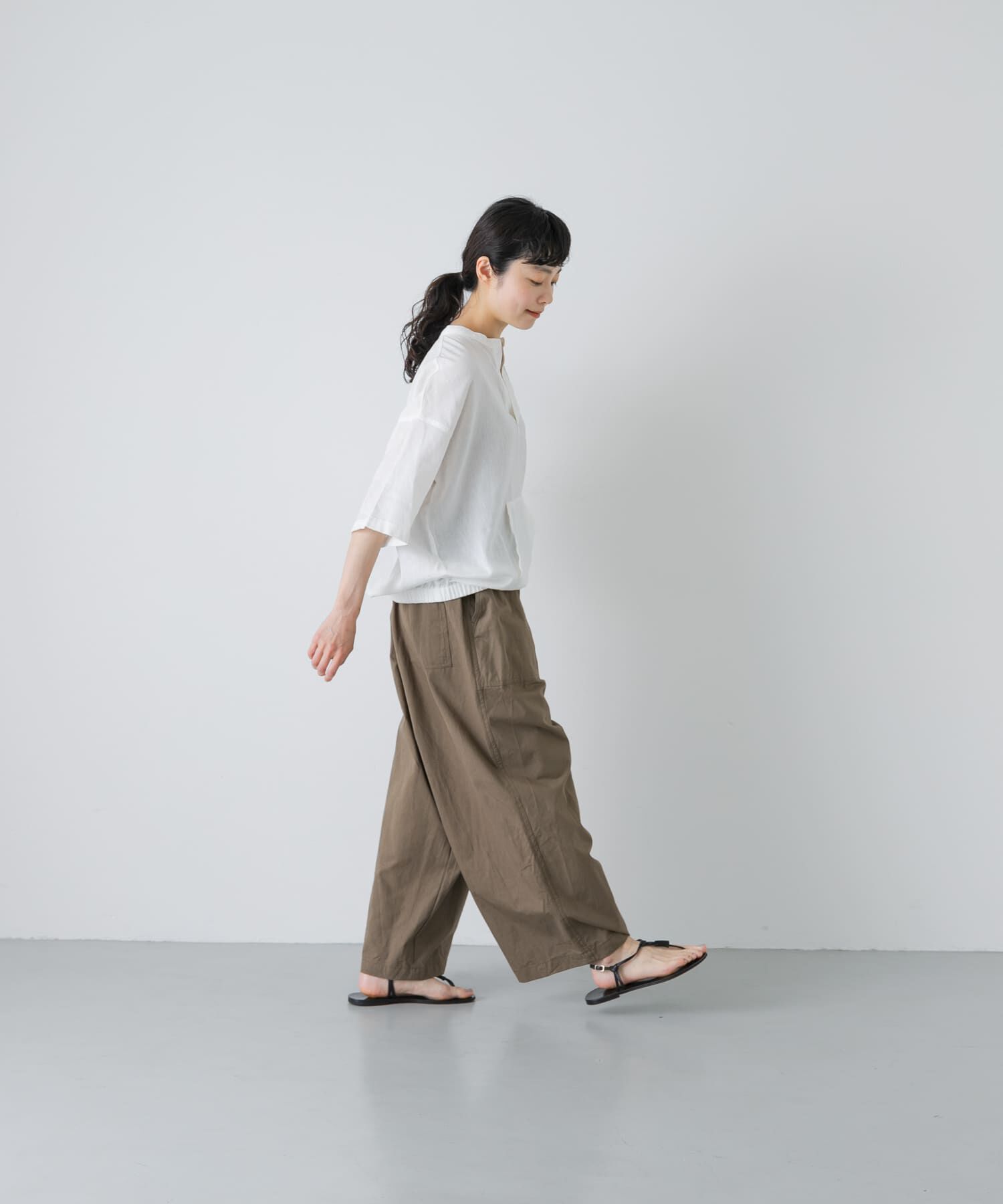 かぐれ「コットンリネンポケットプルオーバー」|シャツ・ブラウス|