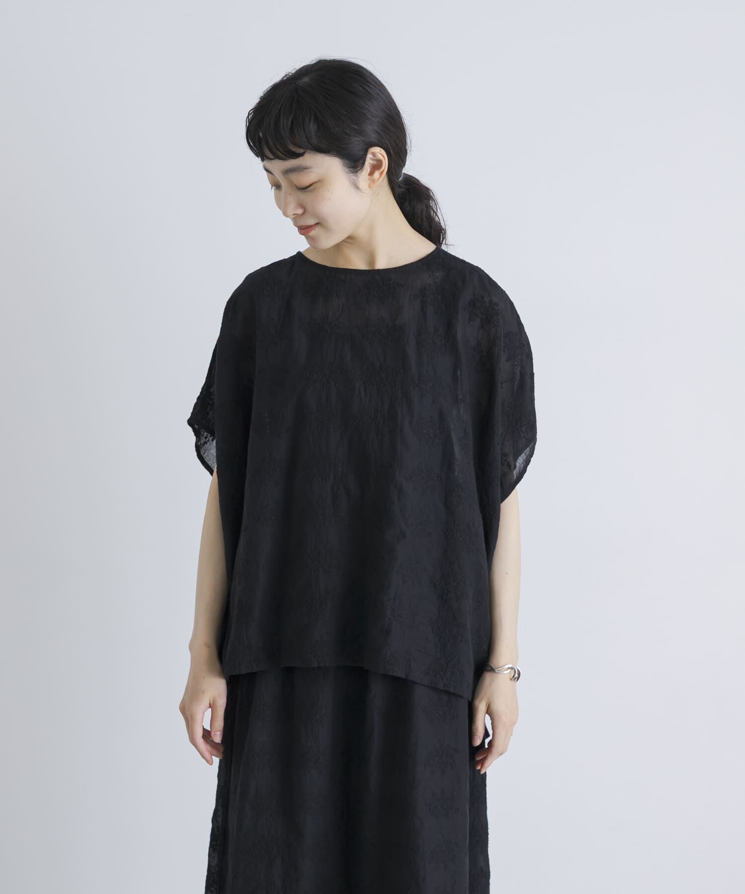 かぐれ「コットンガーゼ刺繍2WAYブラウス」|シャツ・ブラウス|