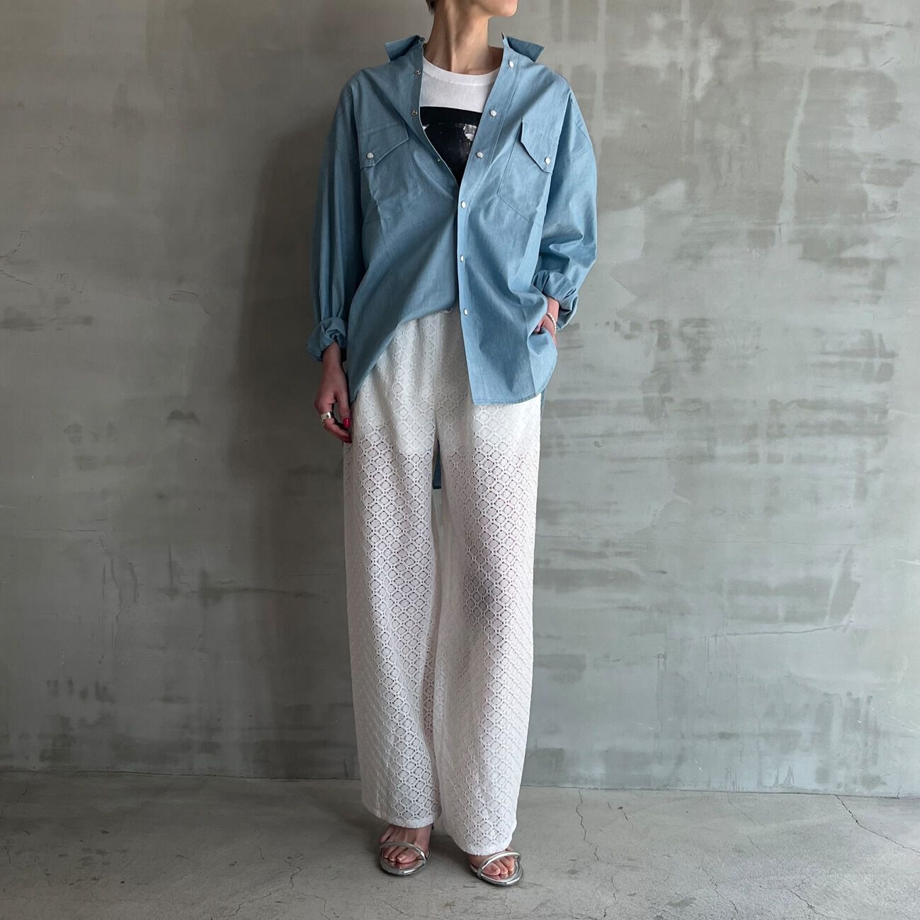 HELIOPOLE「HELIOPOLE LACE PANTS」|チノ|