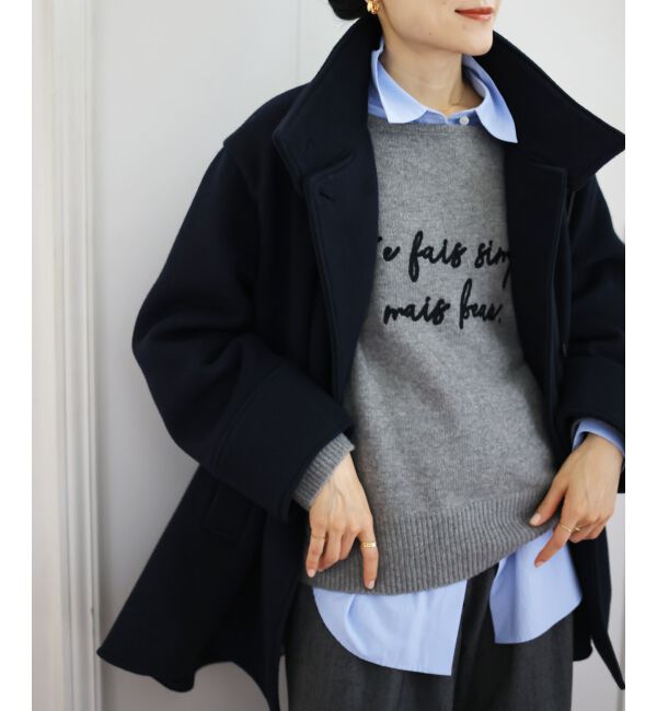  「メッセージ刺繍プルオーバー」|ニット・セーター|