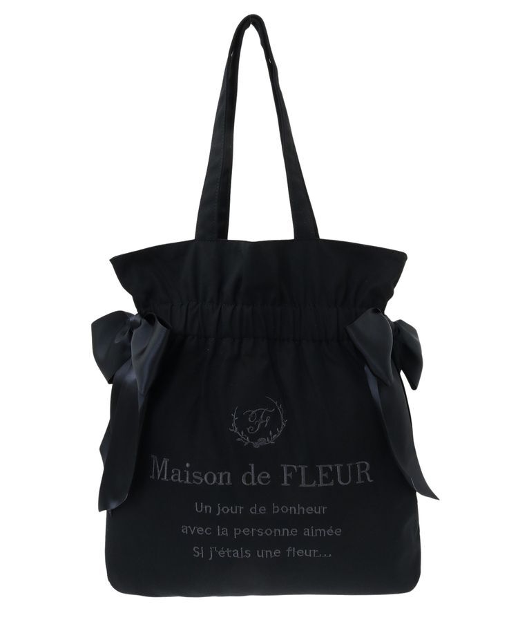 Maison de FLEUR「EC限定 キャンバスダブルリボントートバッグ」|トートバッグ|ブラック