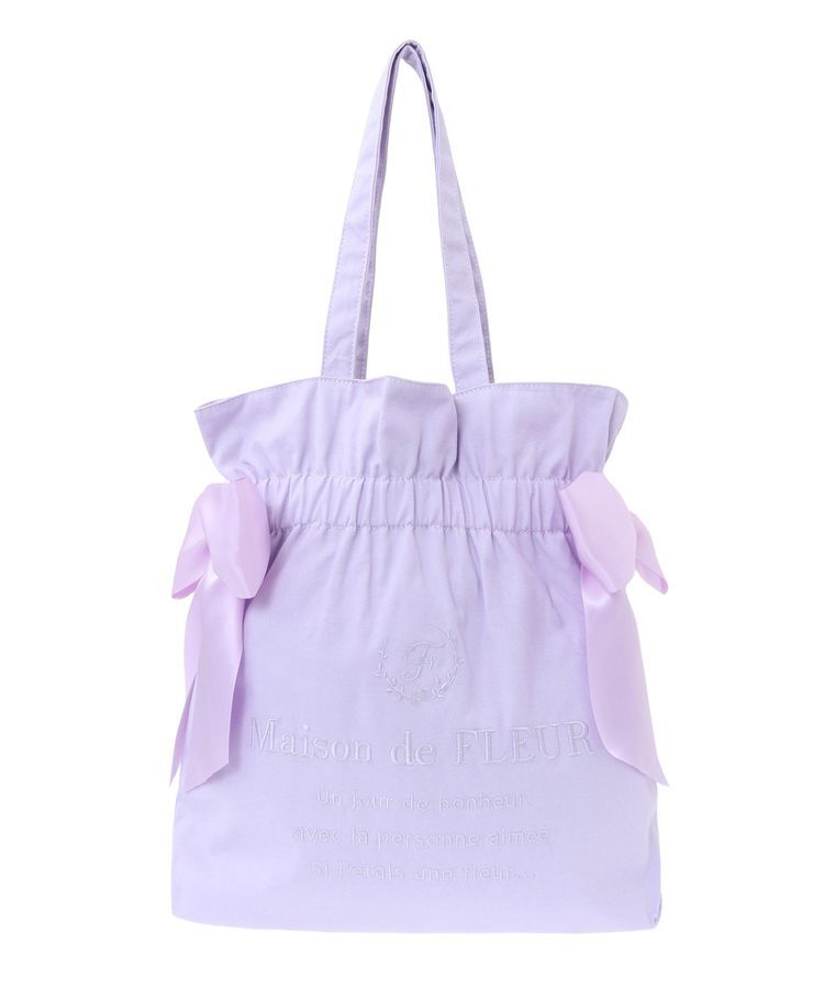Maison de FLEUR「EC限定 キャンバスダブルリボントートバッグ」|トートバッグ|ラベンダー