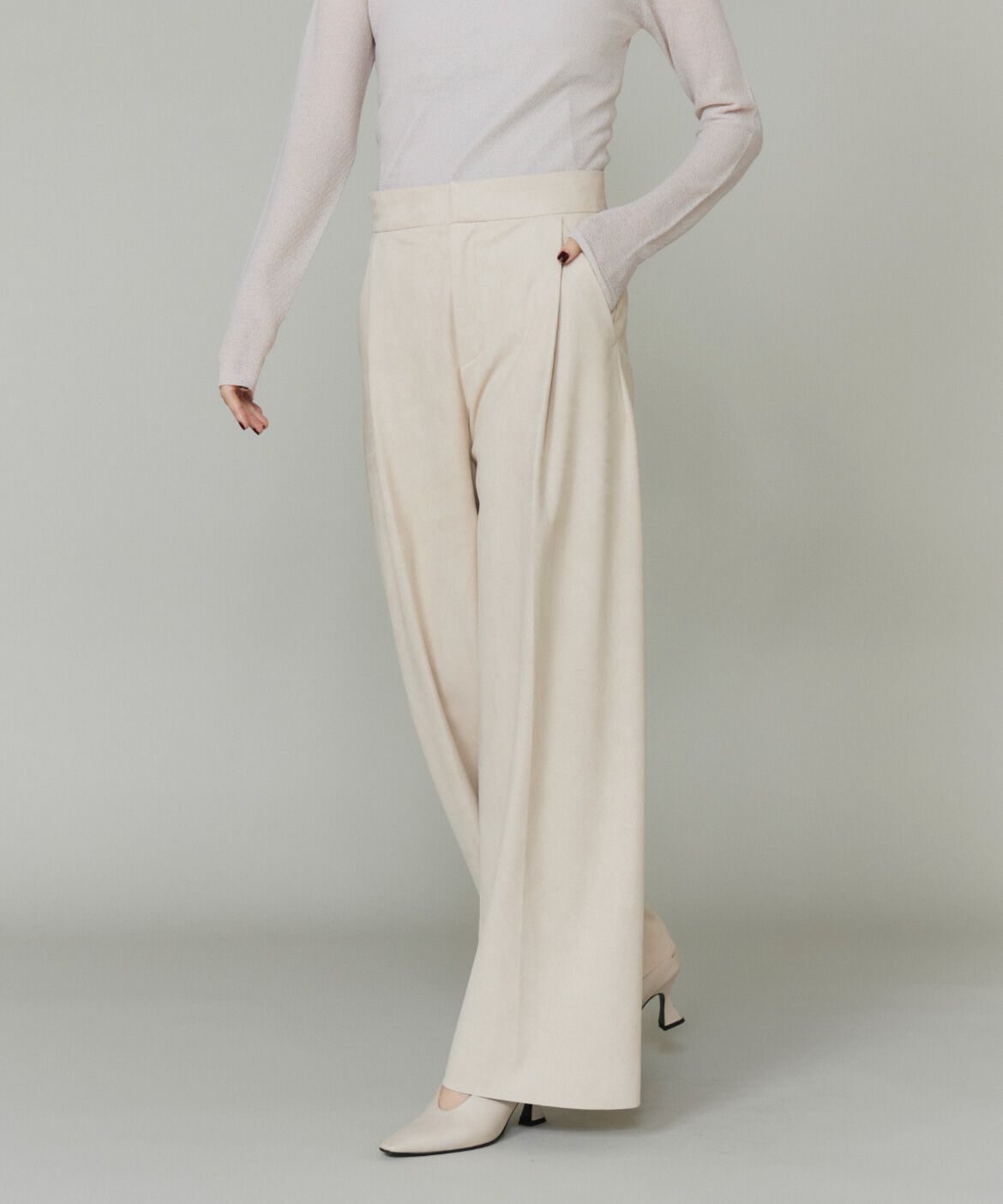 la veille by SUPERIOR CLOSET「《大きいサイズ》フェイクスエードタックワイドパンツ」|その他|
