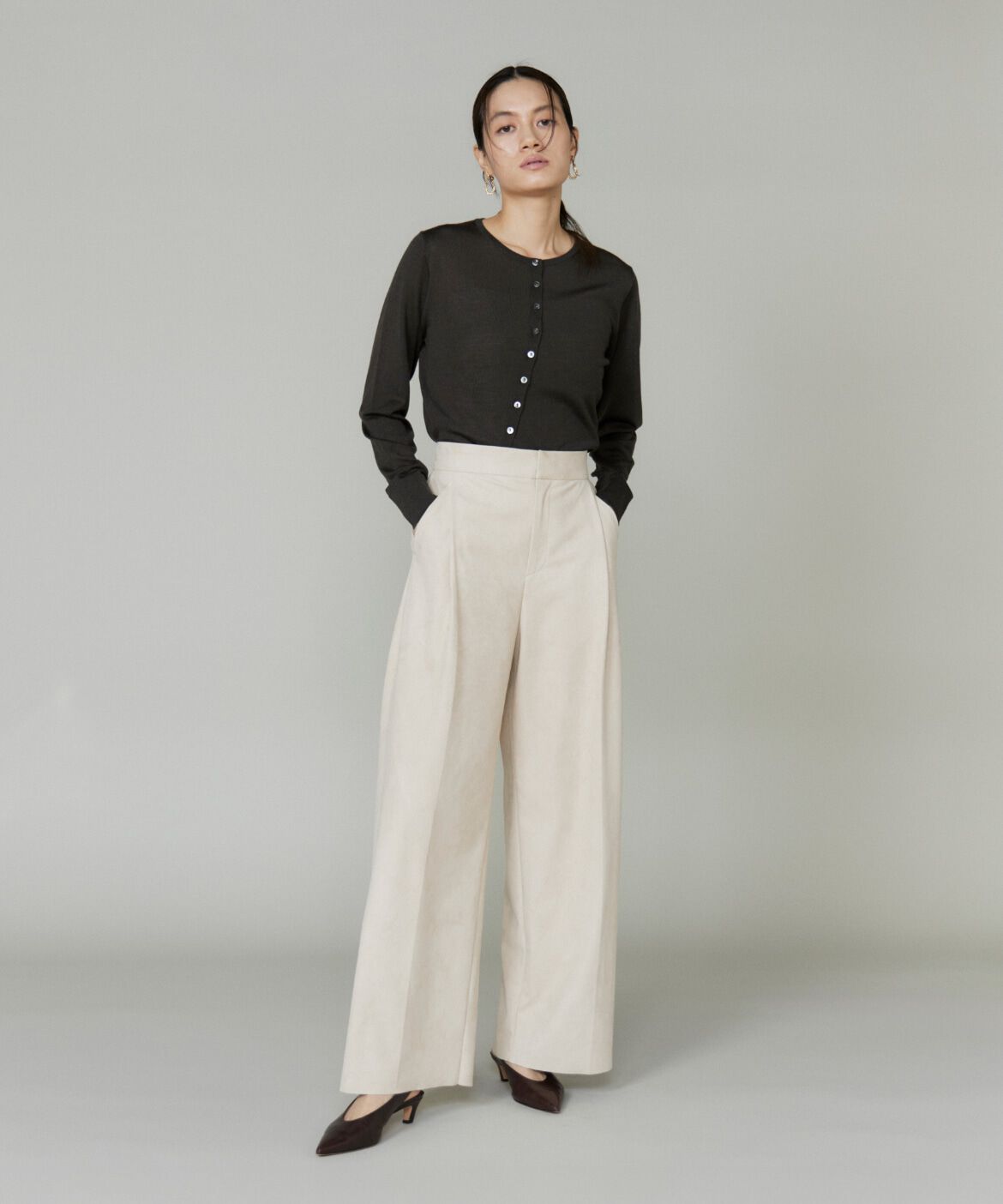 la veille by SUPERIOR CLOSET「《大きいサイズ》フェイクスエードタックワイドパンツ」|その他|