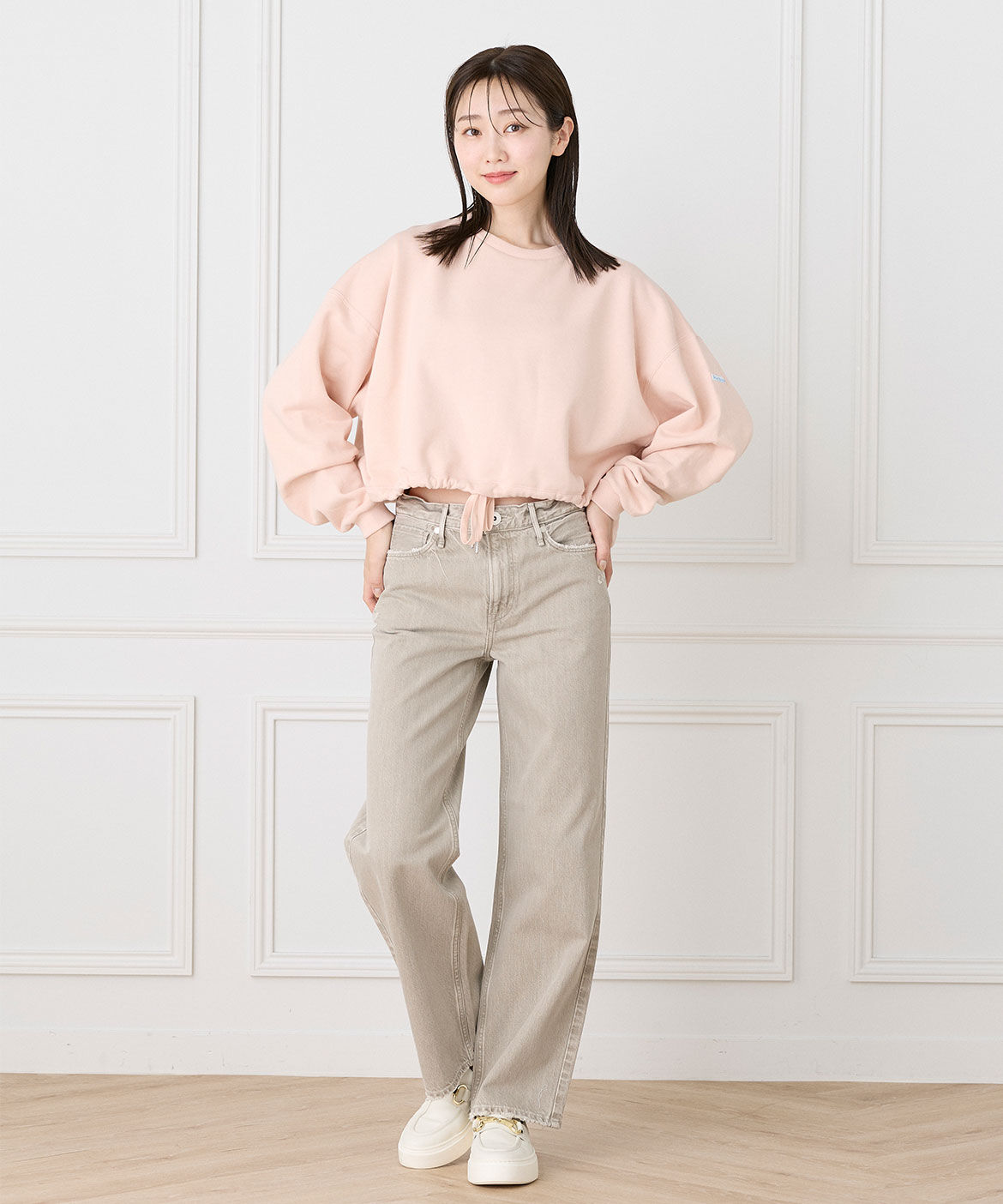 INED「ワイドストレートデニムパンツ　THE NIECE MID-RISE《upper hights》」|デニム|
