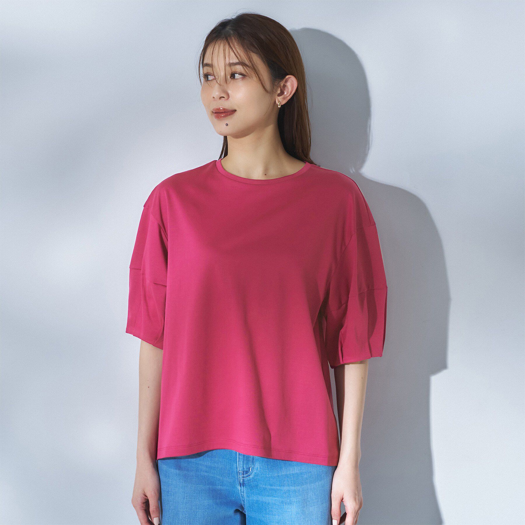 UNTITLED「【汗染み防止/接触冷感】ランタンスリーブプルオーバー」|Tシャツ・カットソー|