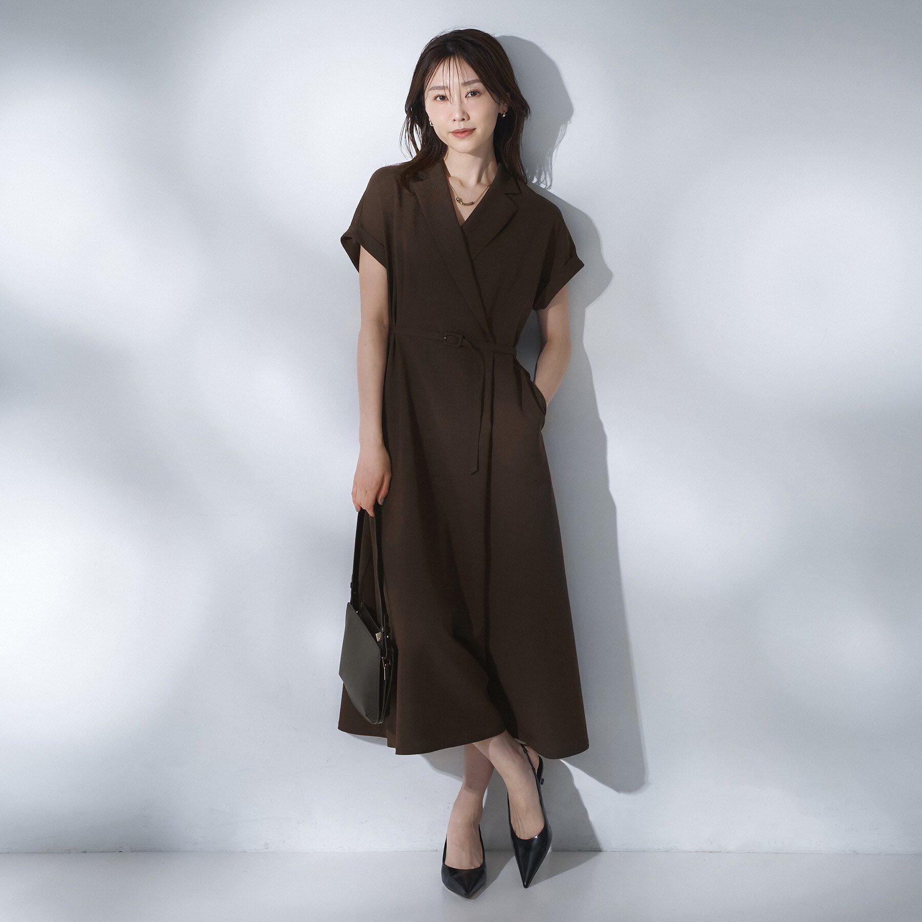 UNTITLED「【接触冷感/UVカット/イージーケア】テーラードカラーワンピース」|ワンピース|