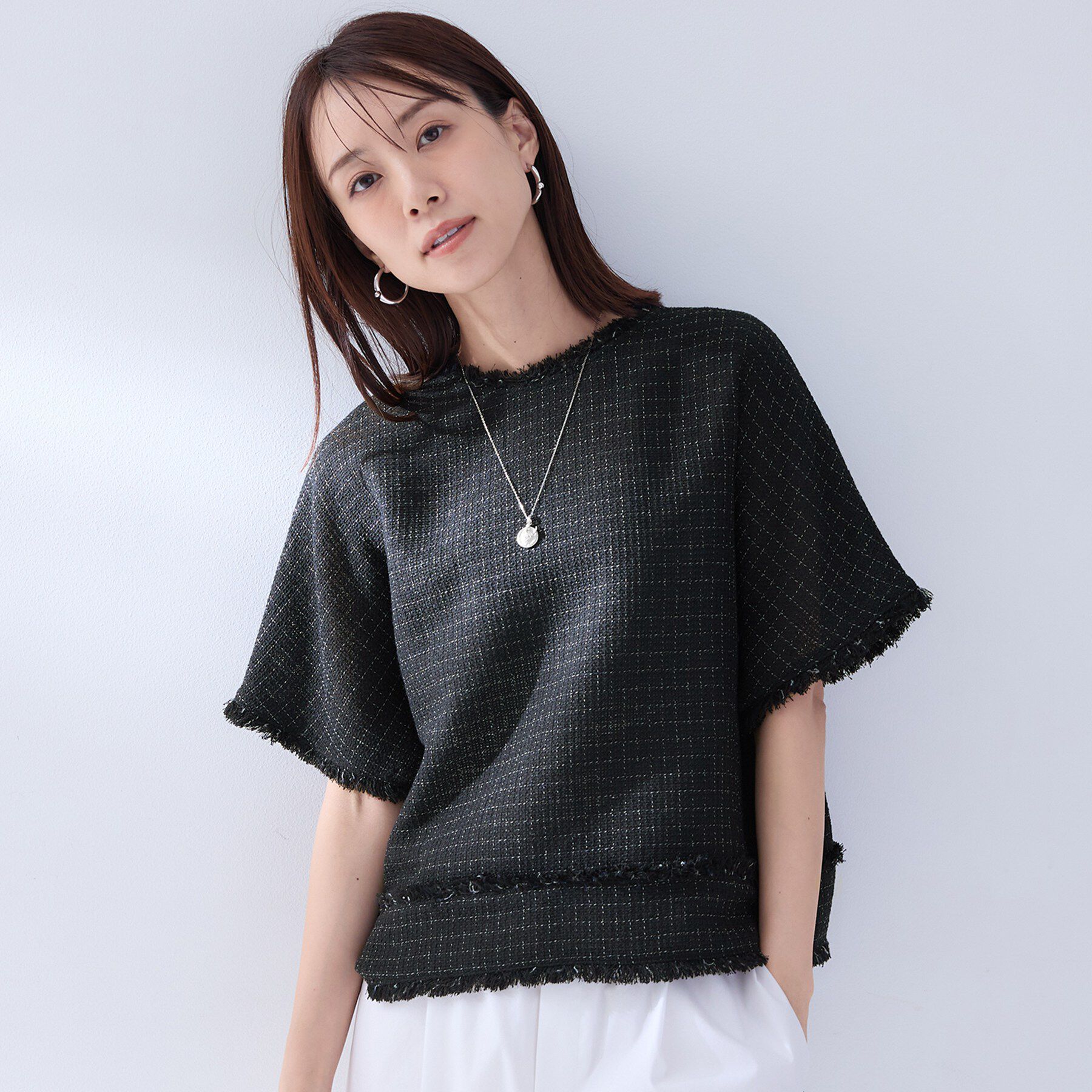 UNTITLED「ファンシーツイードブラウス」|シャツ・ブラウス|