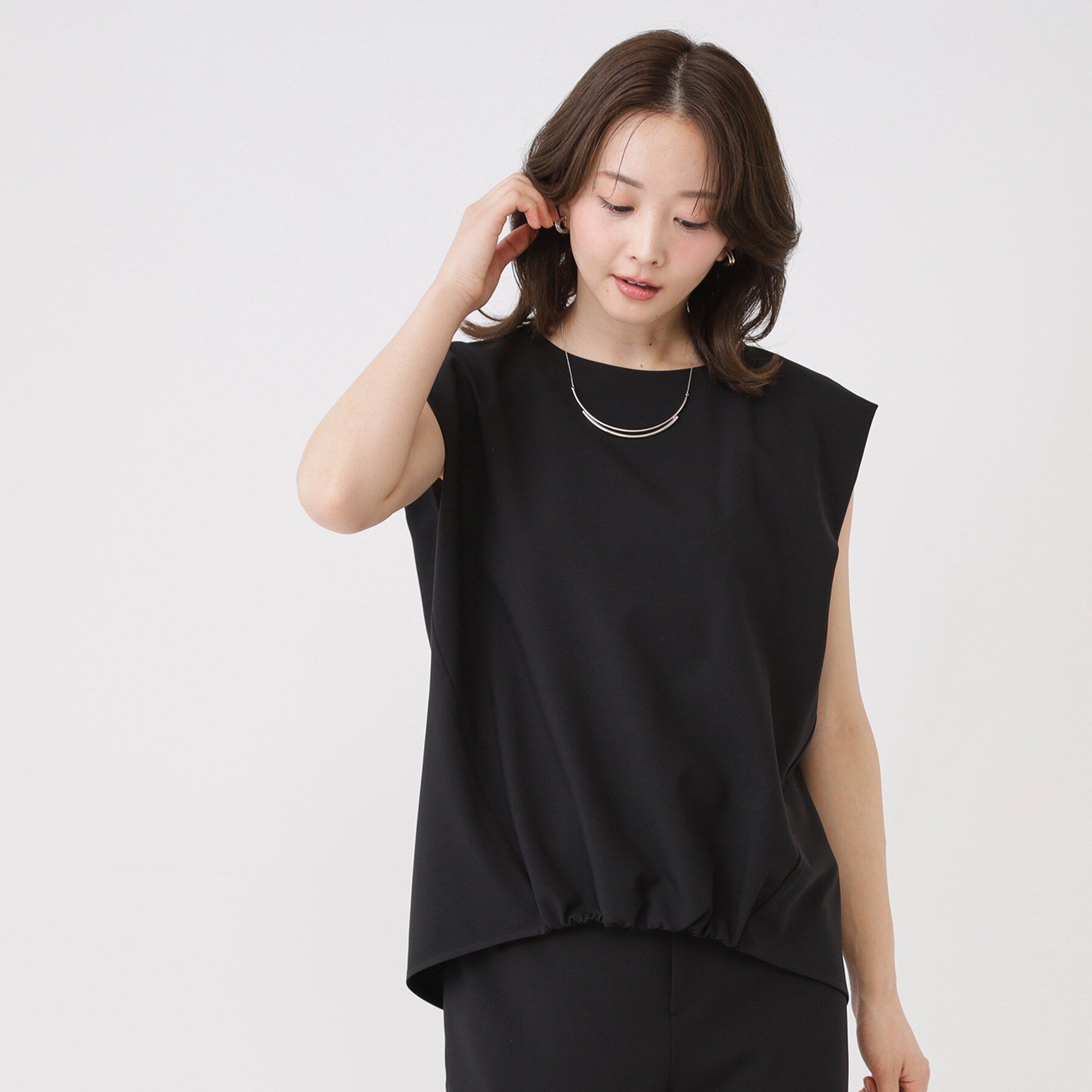 COUP DE CHANCE「【手洗い可／セットアップ可】ノースリーブトップス」|Tシャツ・カットソー|