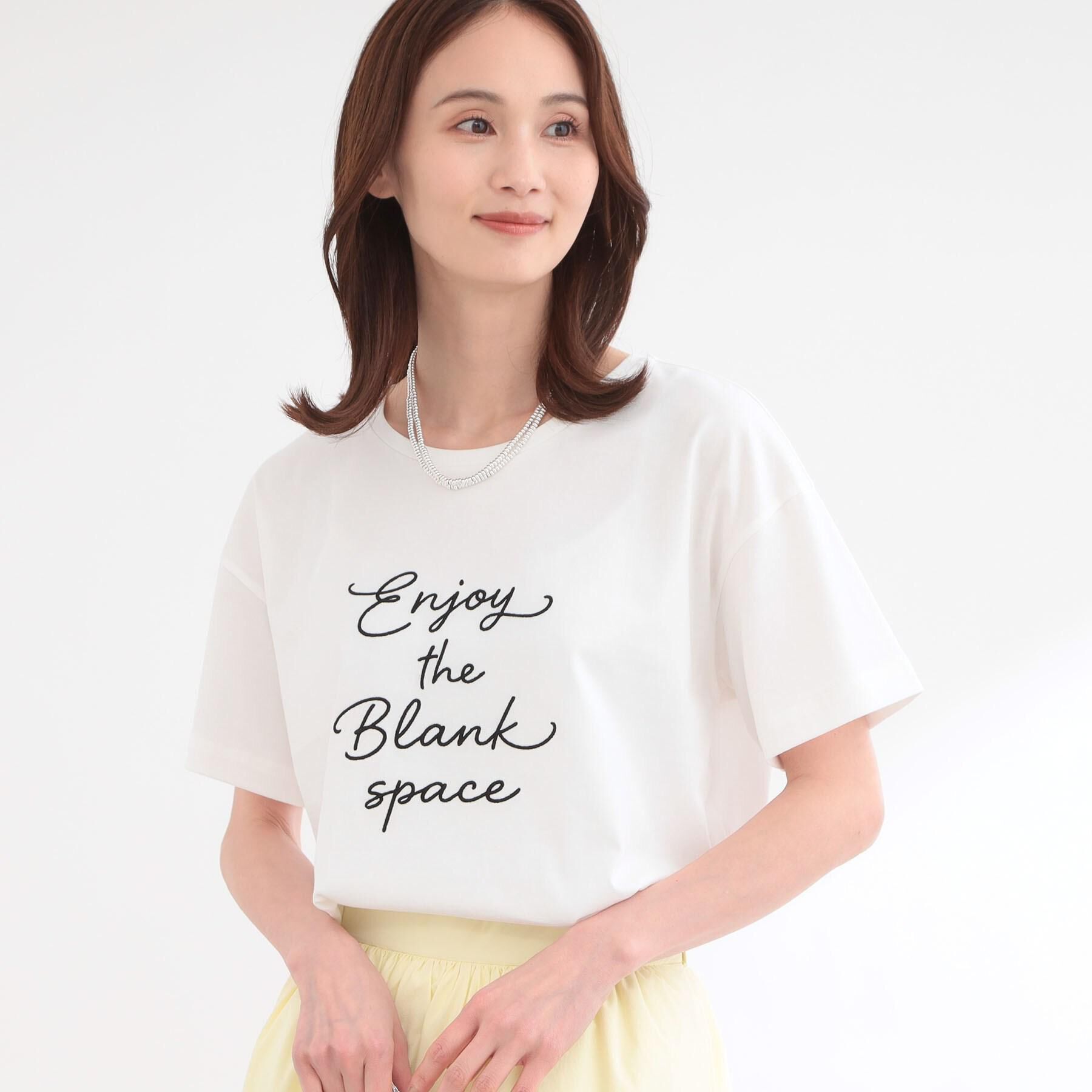 Reflect「【接触冷感】ラインアート刺繍Tシャツ」|Tシャツ・カットソー|