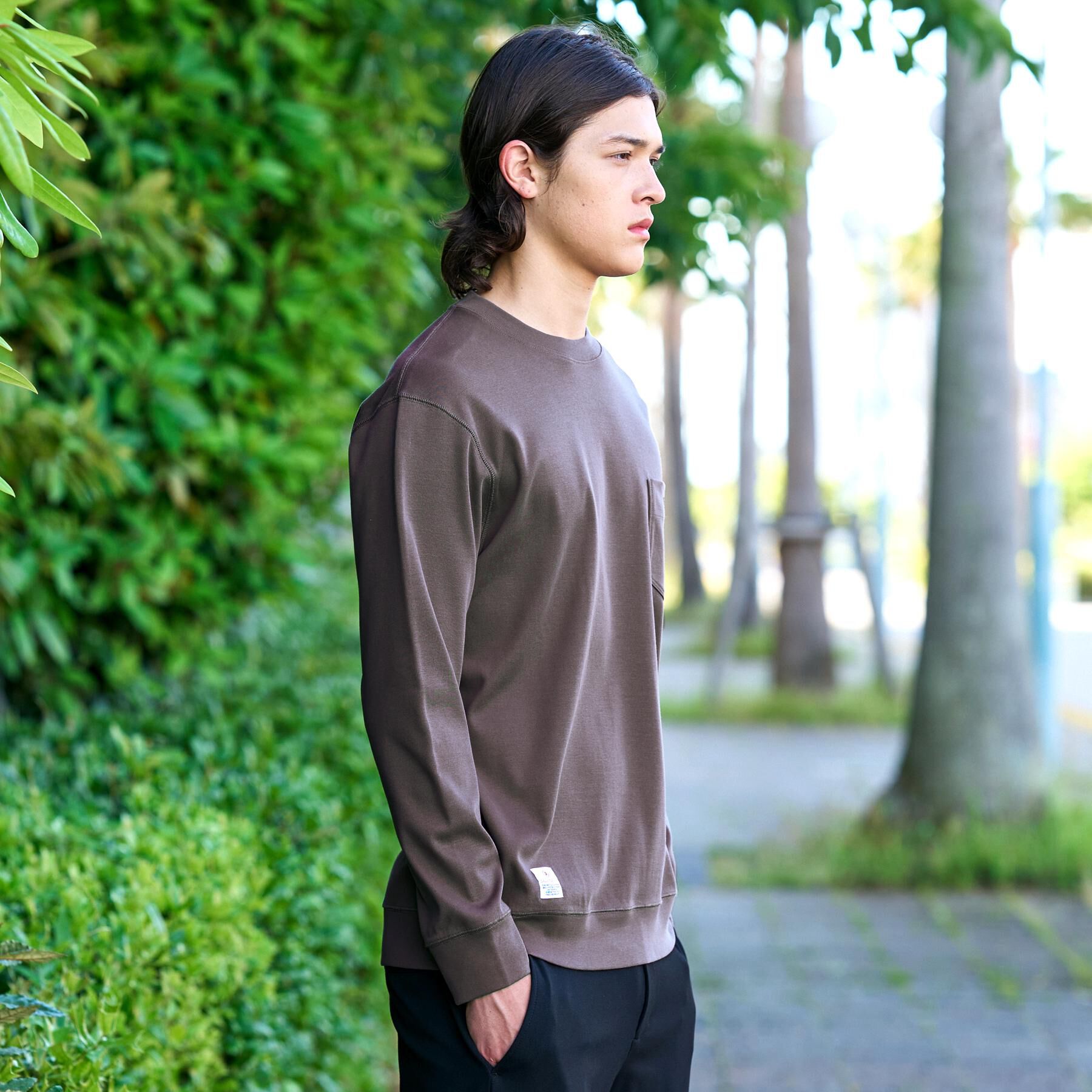 DRESSTERIOR「【抗菌防臭／UVカット／しわ防止】クールデオドラント フライスロングTシャツ」|Tシャツ・カットソー|