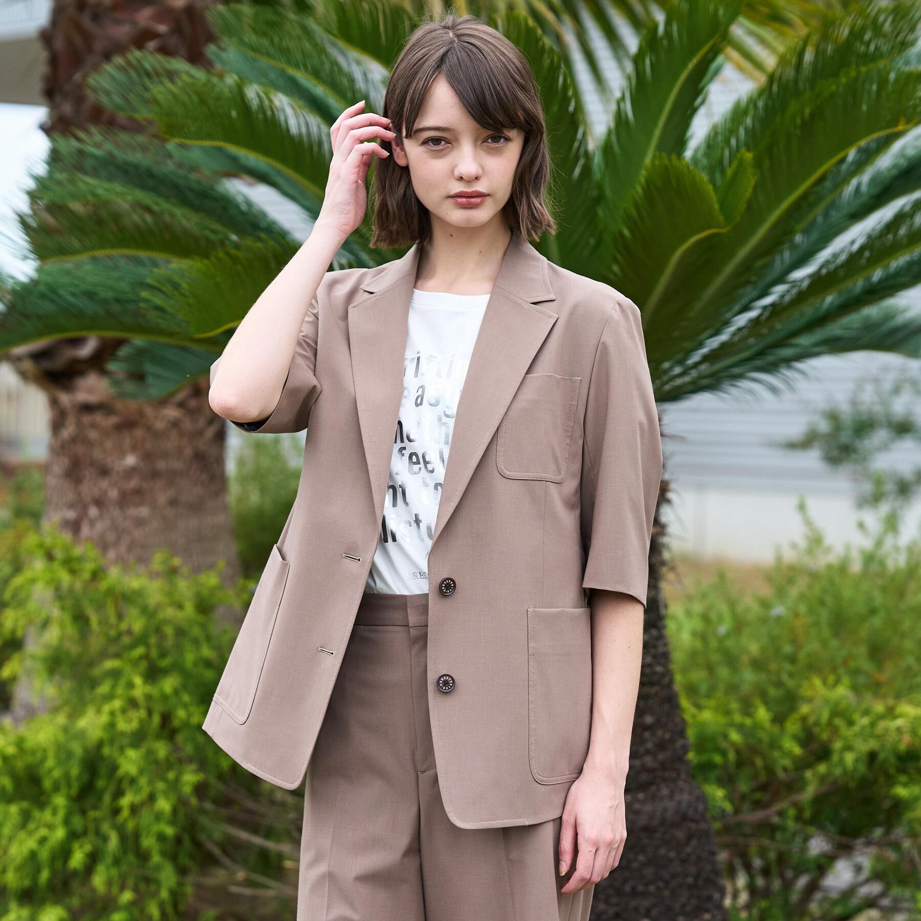 DRESSTERIOR「【接触冷感/セットアップ可】 2WAYストレッチスリークオータージャケット」|テーラードジャケット|