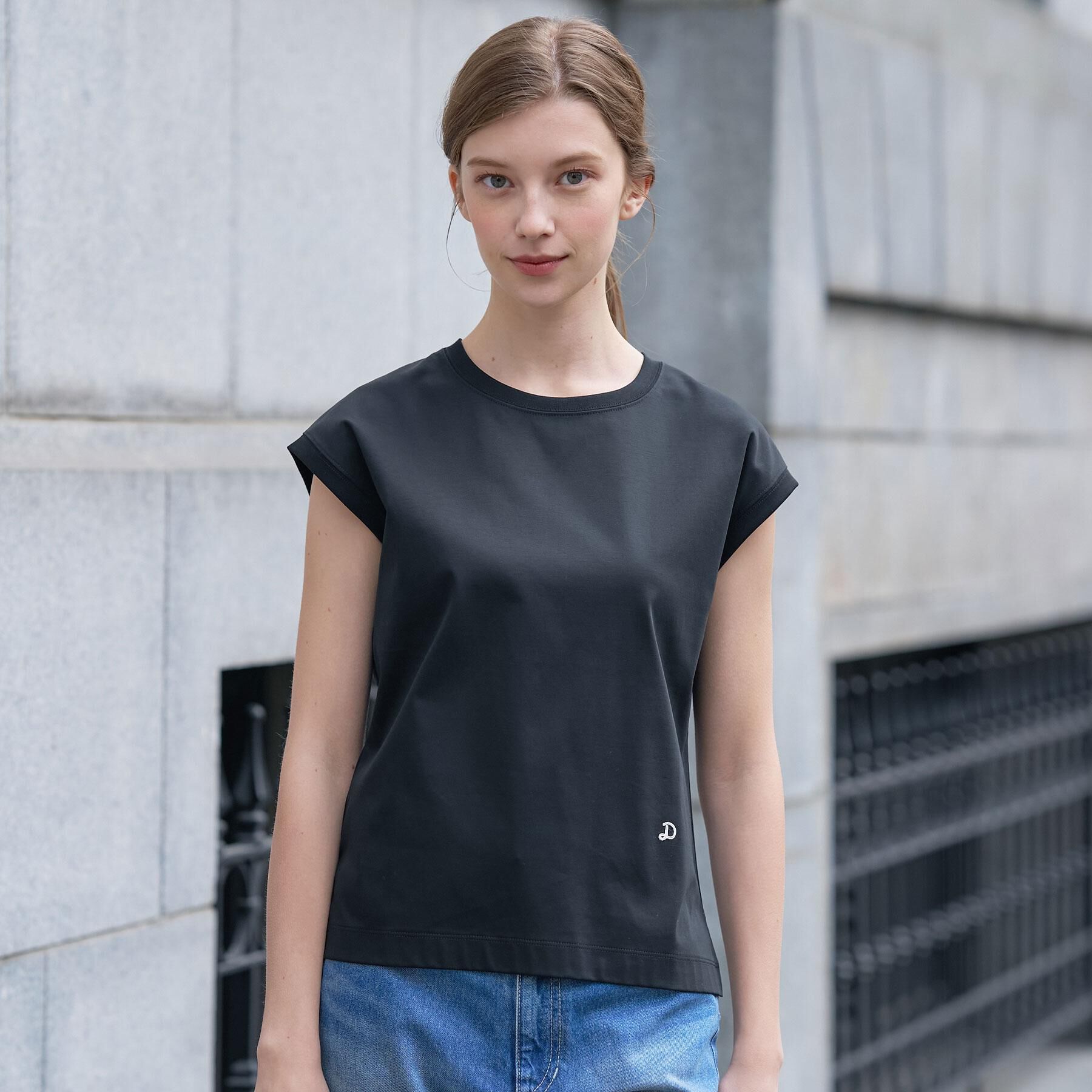DRESSTERIOR「【接触冷感／抗菌防臭／消臭】アイスクリアコットンフレンチスリーブT」|Tシャツ・カットソー|