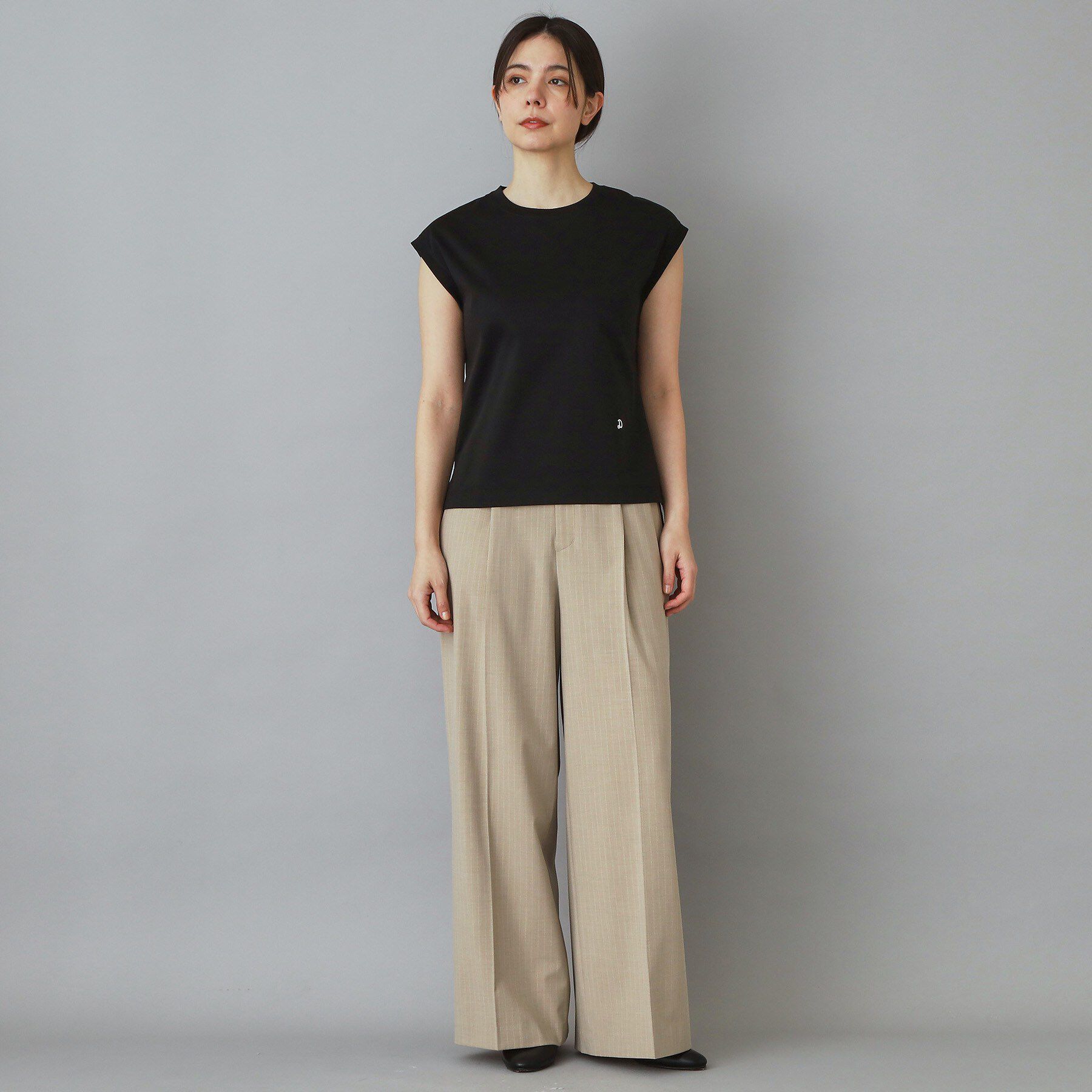 DRESSTERIOR「【接触冷感／抗菌防臭／消臭】アイスクリアコットンフレンチスリーブT」|Tシャツ・カットソー|