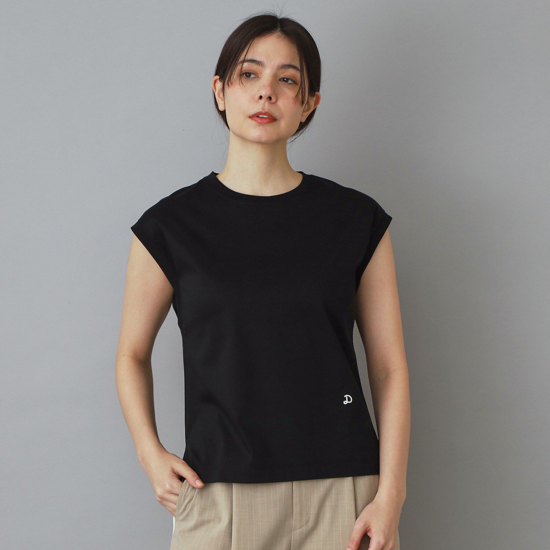 DRESSTERIOR「【接触冷感／抗菌防臭／消臭】アイスクリアコットンフレンチスリーブT」|Tシャツ・カットソー|