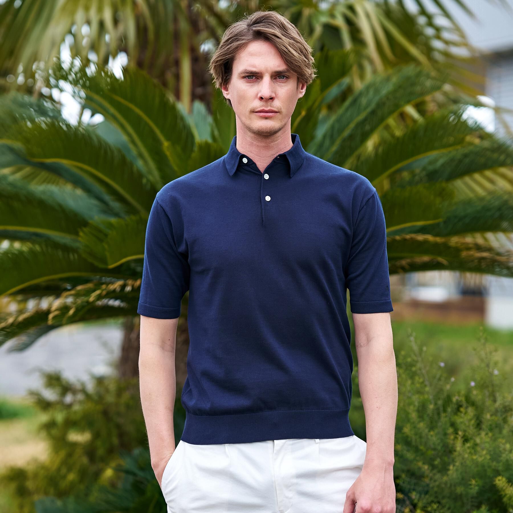 DRESSTERIOR「【干場義雅&times;DRESSTERIOR/再入荷】ウォッシャブル ニットポロシャツ」|ニット・セーター|