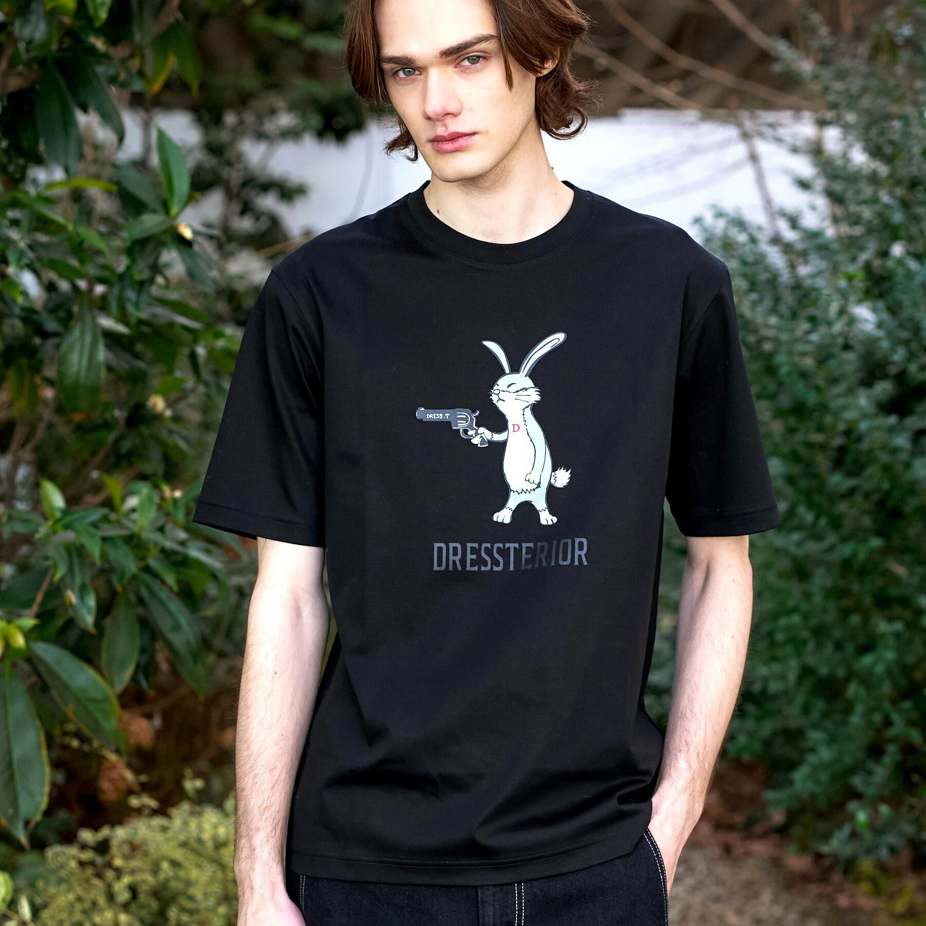 DRESSTERIOR「【接触冷感／抗菌防臭／消臭】ICE CLEAR COTTON ガンラビットTシャツ」|Tシャツ・カットソー|