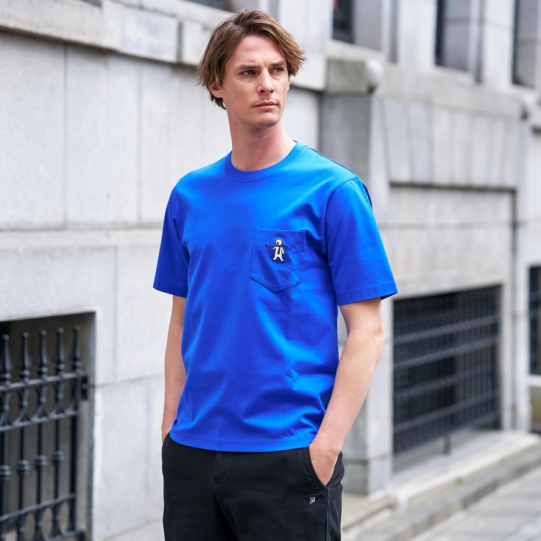 DRESSTERIOR「【接触冷感／UVカット／抗菌防臭／しわ防止】クールデオドラント ピストルベアーTシャツ」|Tシャツ・カットソー|