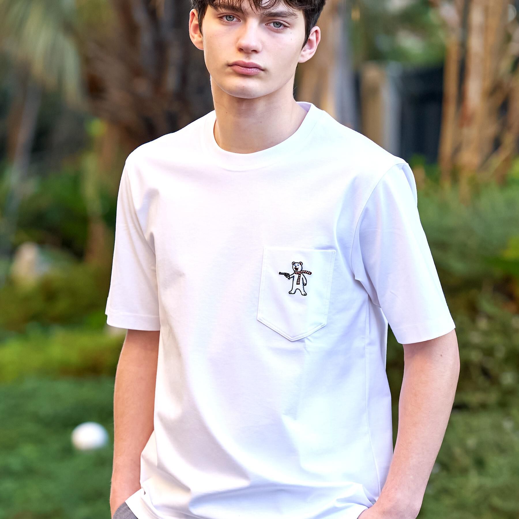 DRESSTERIOR「【接触冷感／UVカット／抗菌防臭／しわ防止】クールデオドラント ピストルベアーTシャツ」|Tシャツ・カットソー|