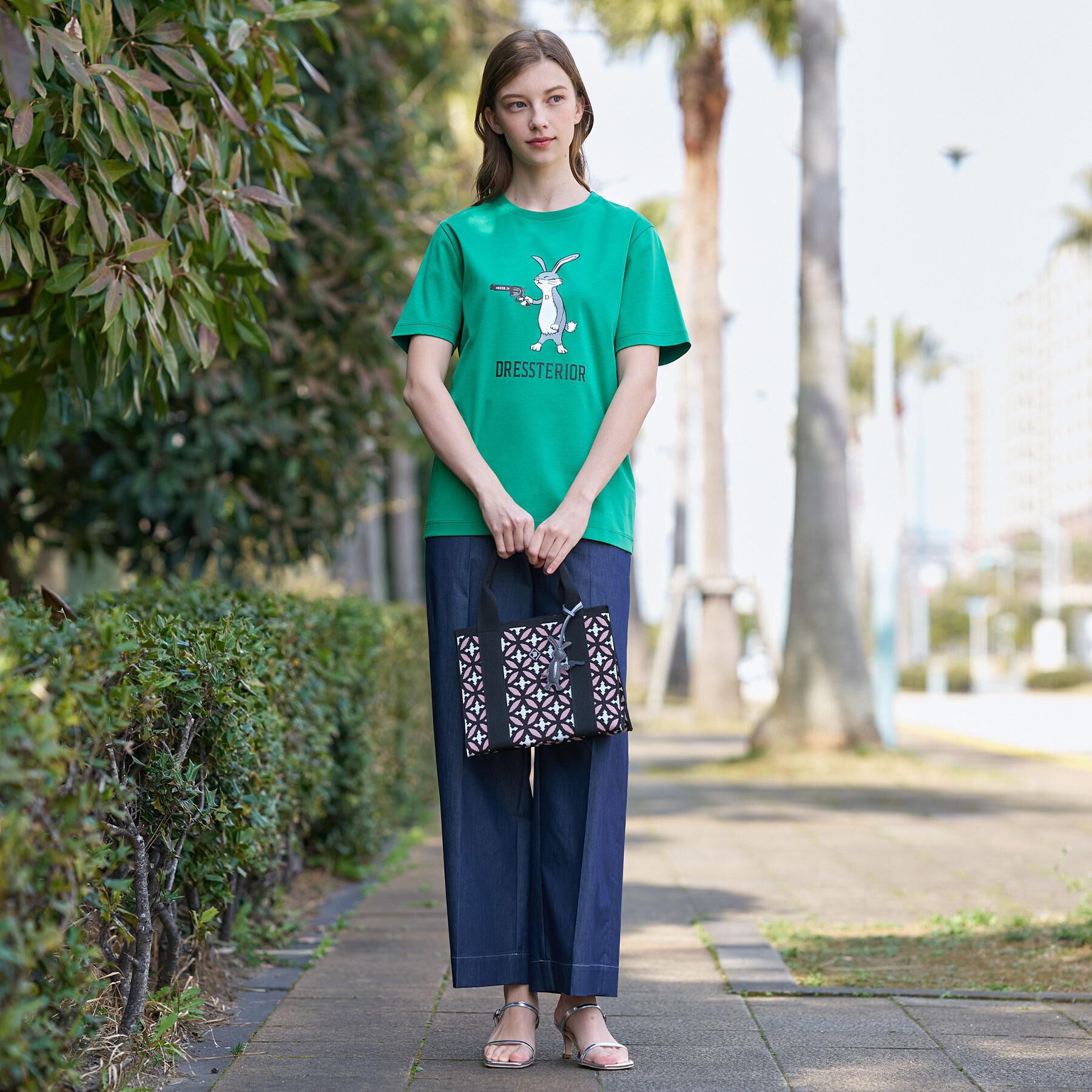 DRESSTERIOR「【接触冷感／抗菌防臭／消臭】アイスクリアコットン ピストルラビットT」|Tシャツ・カットソー|