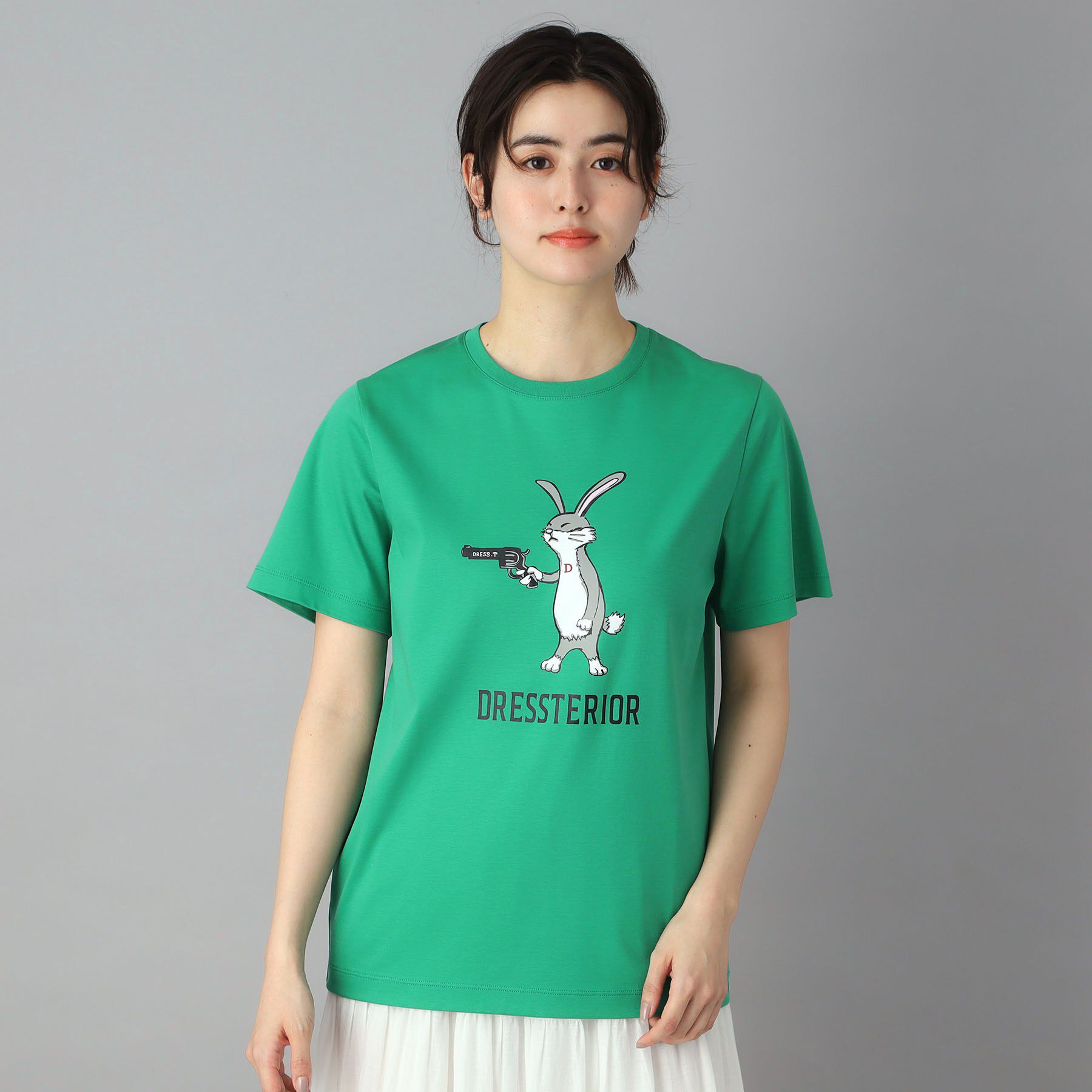 DRESSTERIOR「【接触冷感／抗菌防臭／消臭】アイスクリアコットン ピストルラビットT」|Tシャツ・カットソー|