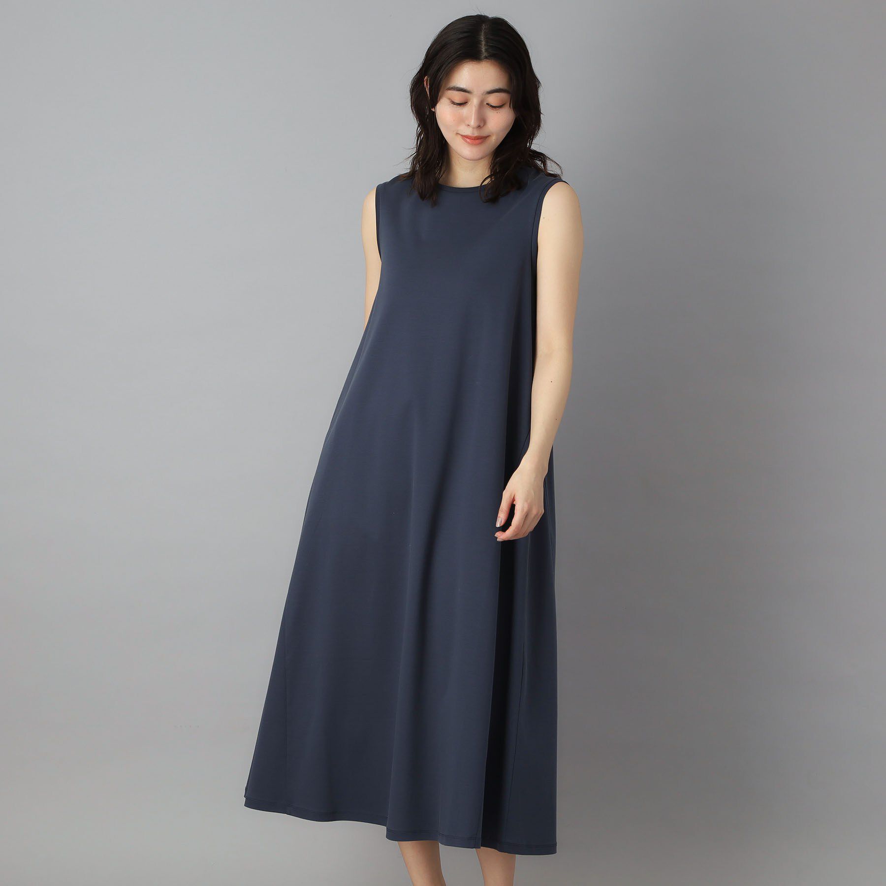 DRESSTERIOR「【接触冷感／抗菌防臭／消臭/ウォッシャブル】アイスクリアコットン フレンチスリーブワンピース」|ワンピース|
