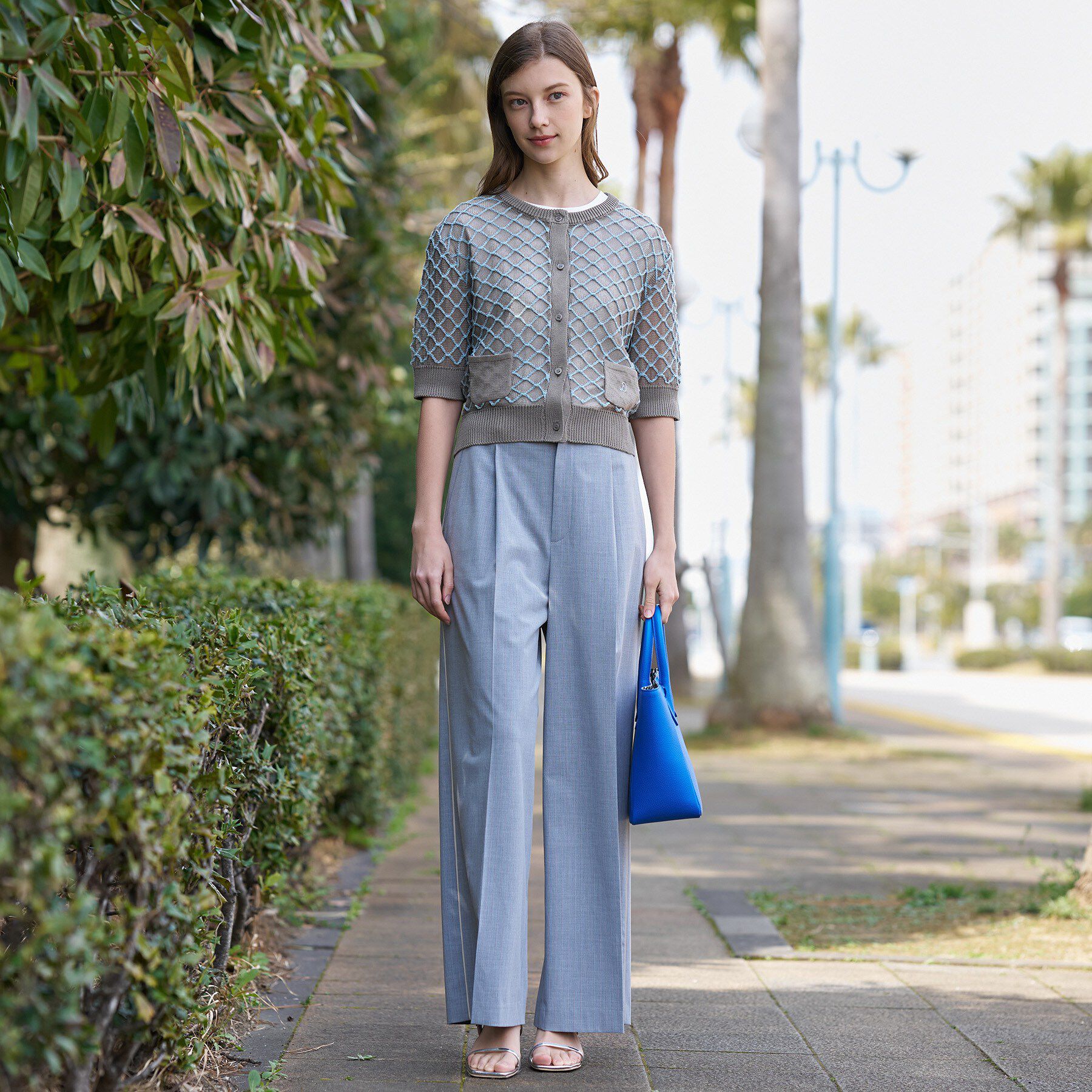 DRESSTERIOR「【ウォッシャブル】フィッシュネットニットシャツカーディガン」|カーディガン|