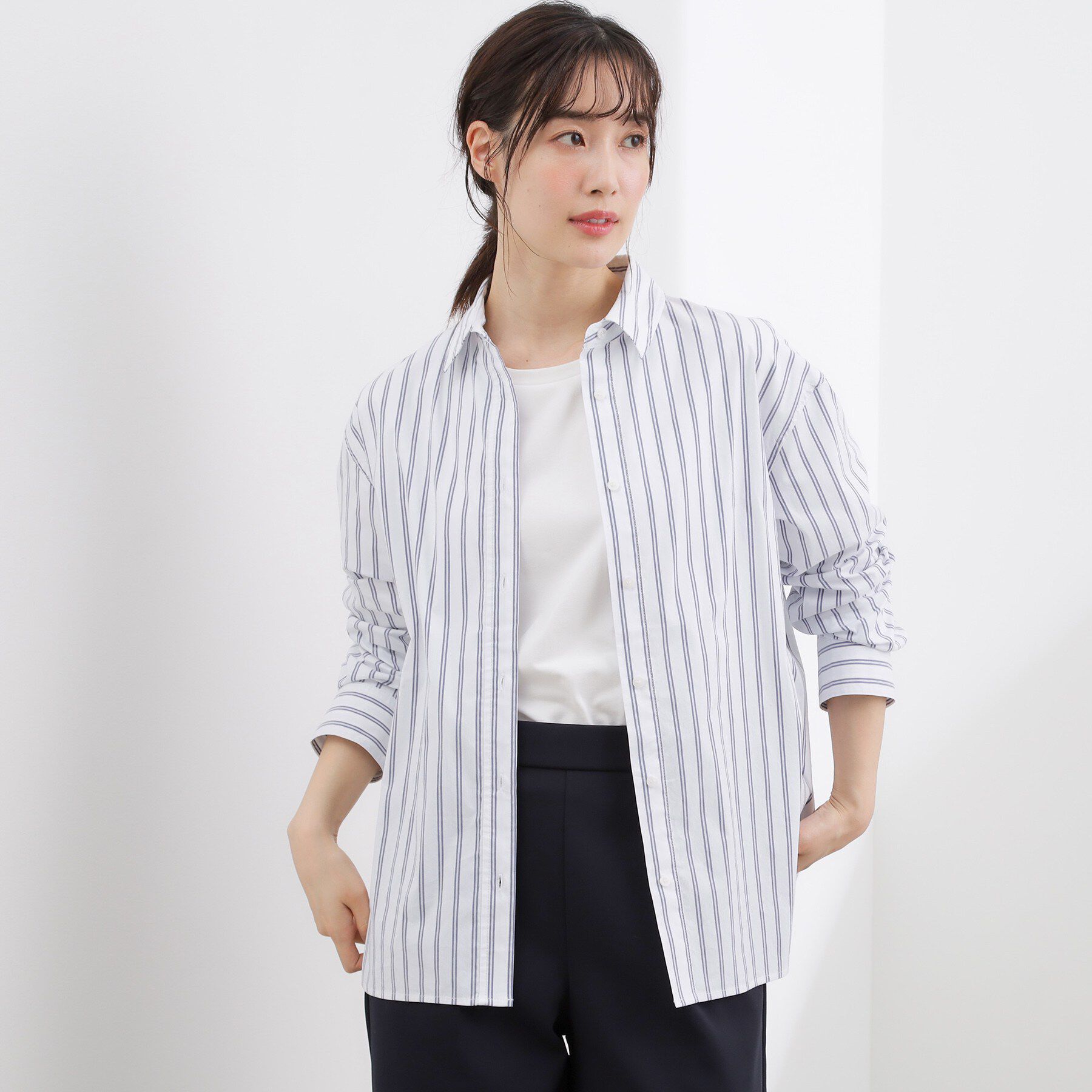grove「羽織としても大活躍！驚きの伸びを備えたコットンナイロンストレッチシャツ」|シャツ・ブラウス|