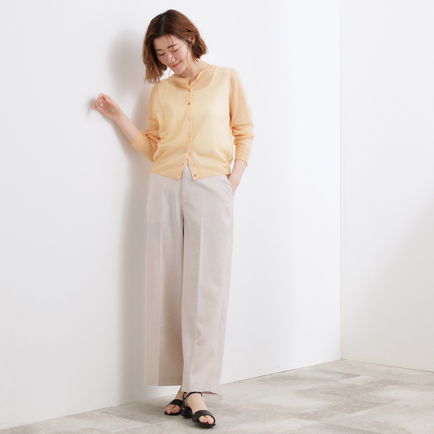 grove「高評価！【洗える/名品】大人の透け感、シアーカーディガン」|カーディガン|