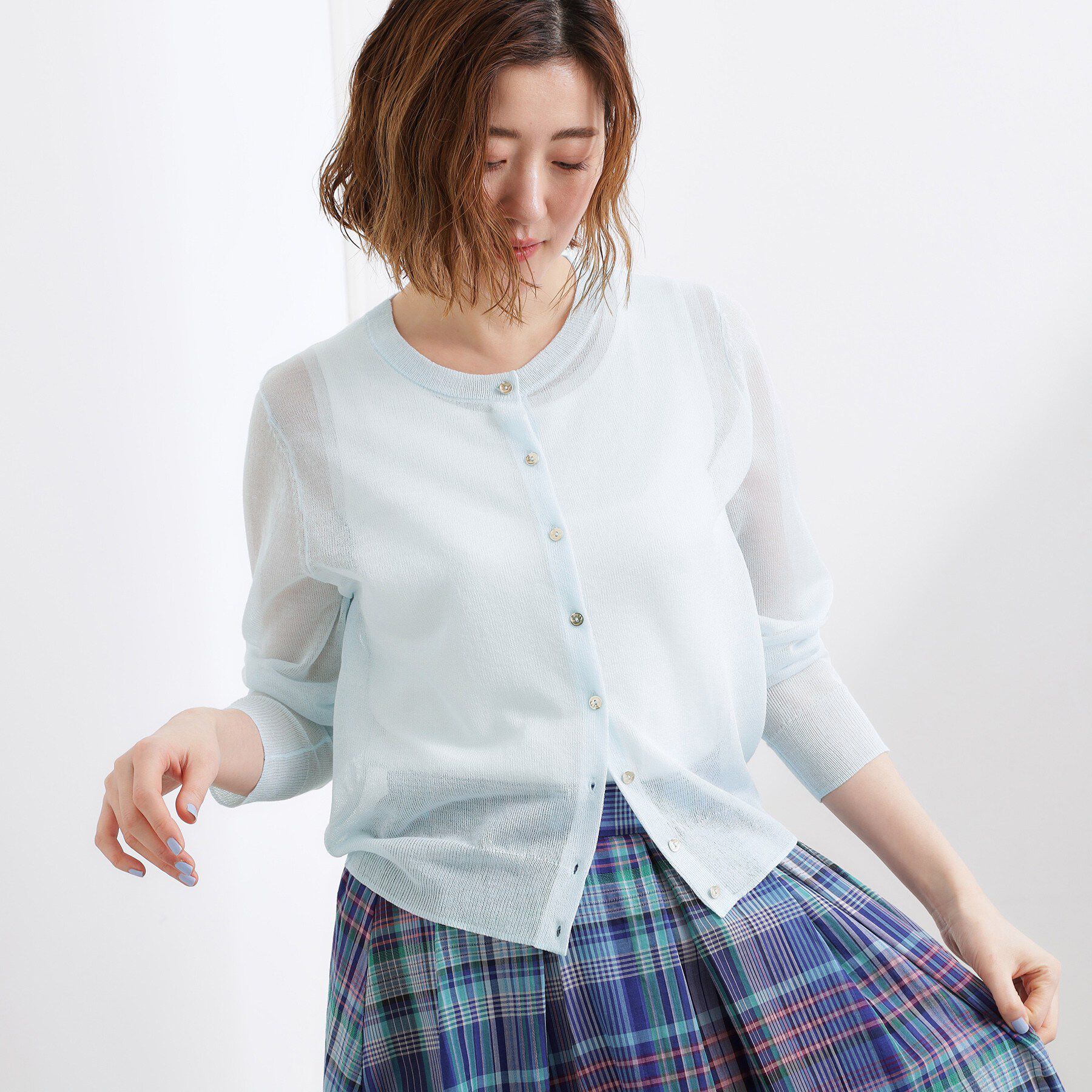 grove「高評価！【洗える/名品】大人の透け感、シアーカーディガン」|カーディガン|