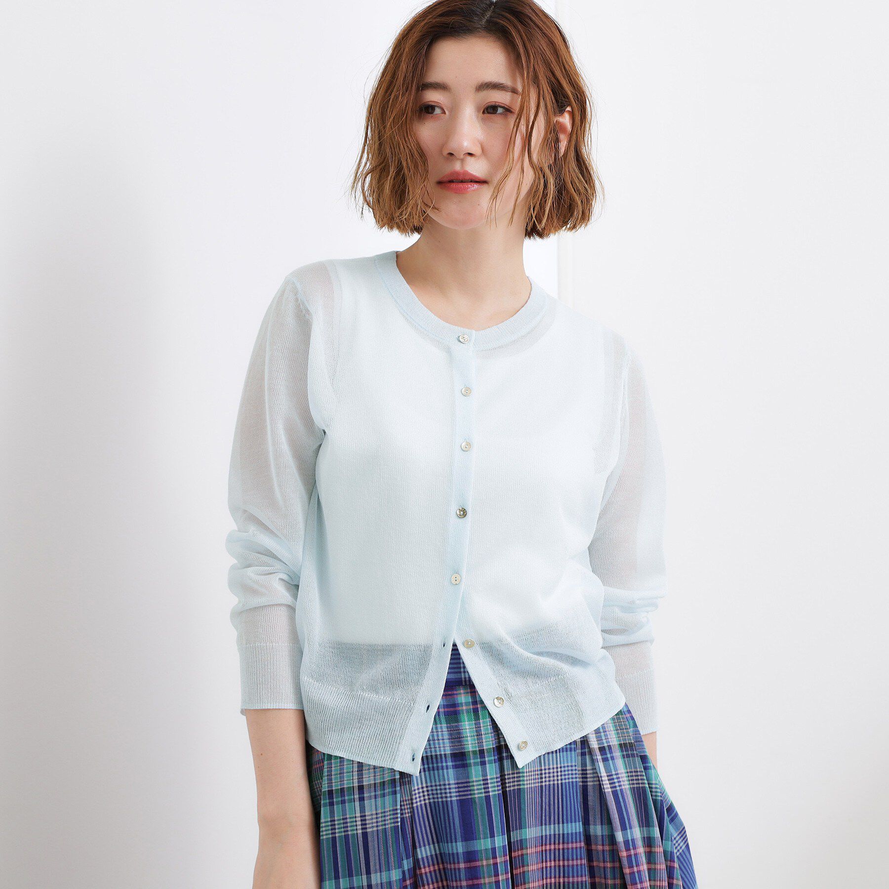 grove「高評価！【洗える/名品】大人の透け感、シアーカーディガン」|カーディガン|