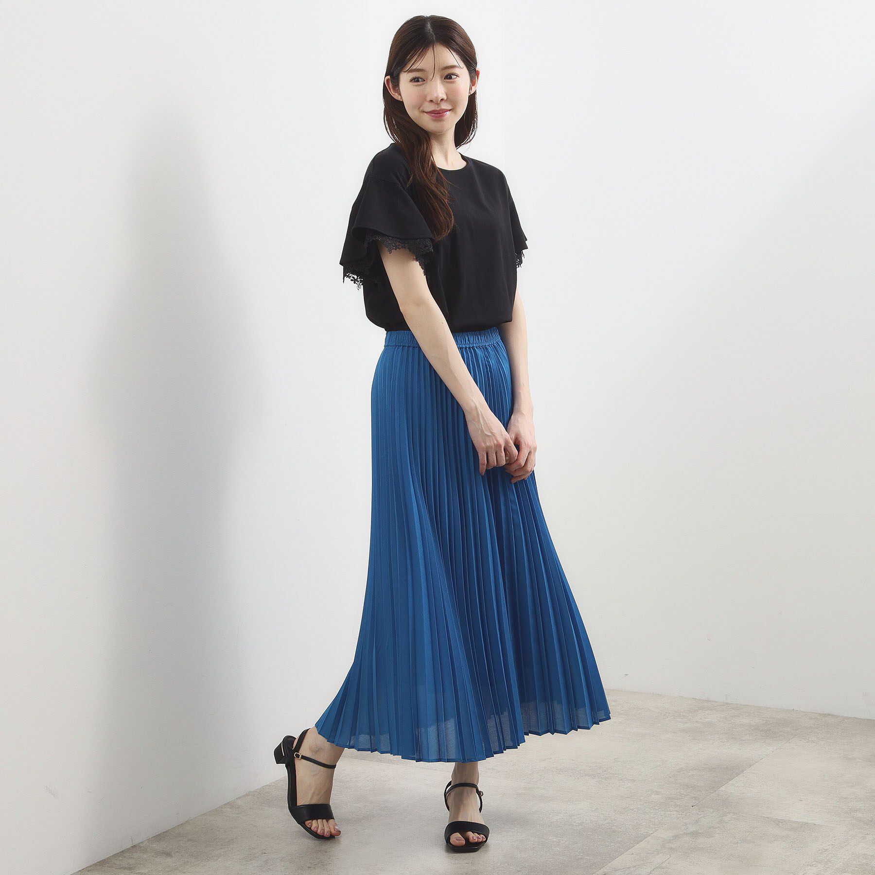 grove「【二の腕カバー、UV/ひんやり】涼しく華やかに、レースレイヤードスリーブTシャツ」|Tシャツ・カットソー|
