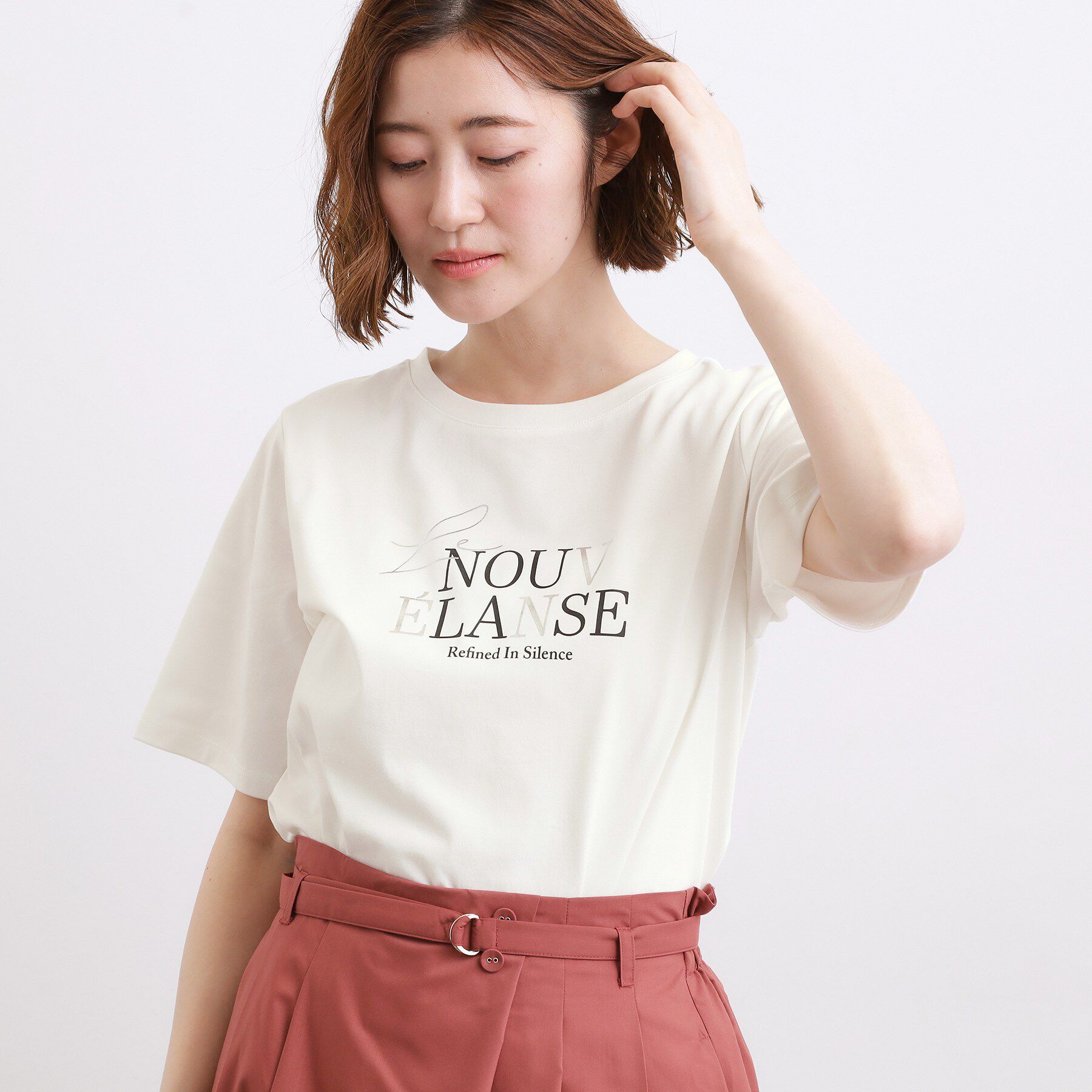 grove「【吸水速乾・UVカット・接触冷感・マシンウォッシャブル】ベーシックMIXロゴプリントT」|Tシャツ・カットソー|