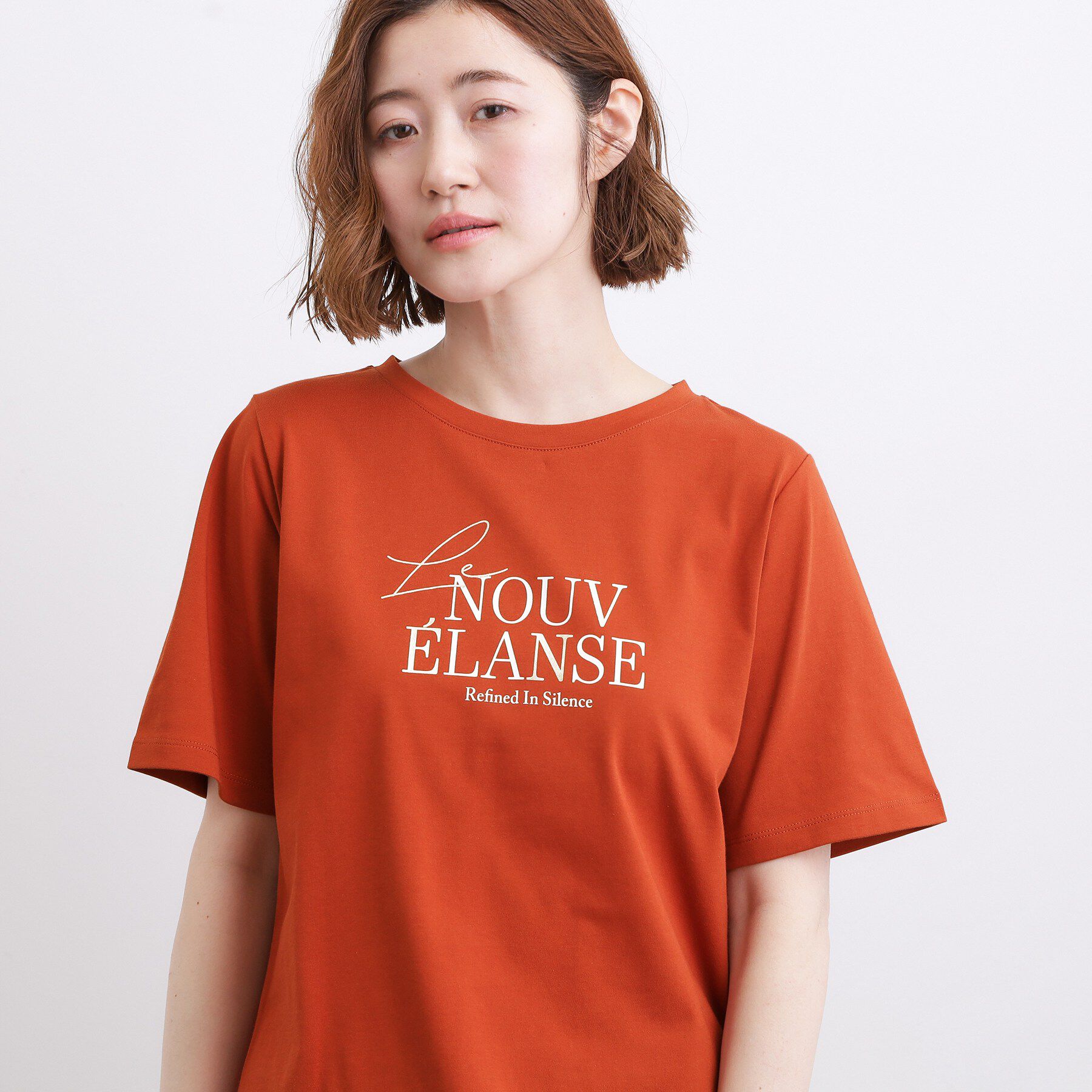 grove「【吸水速乾・UVカット・接触冷感・マシンウォッシャブル】ベーシックMIXロゴプリントT」|Tシャツ・カットソー|ブラウン(044)