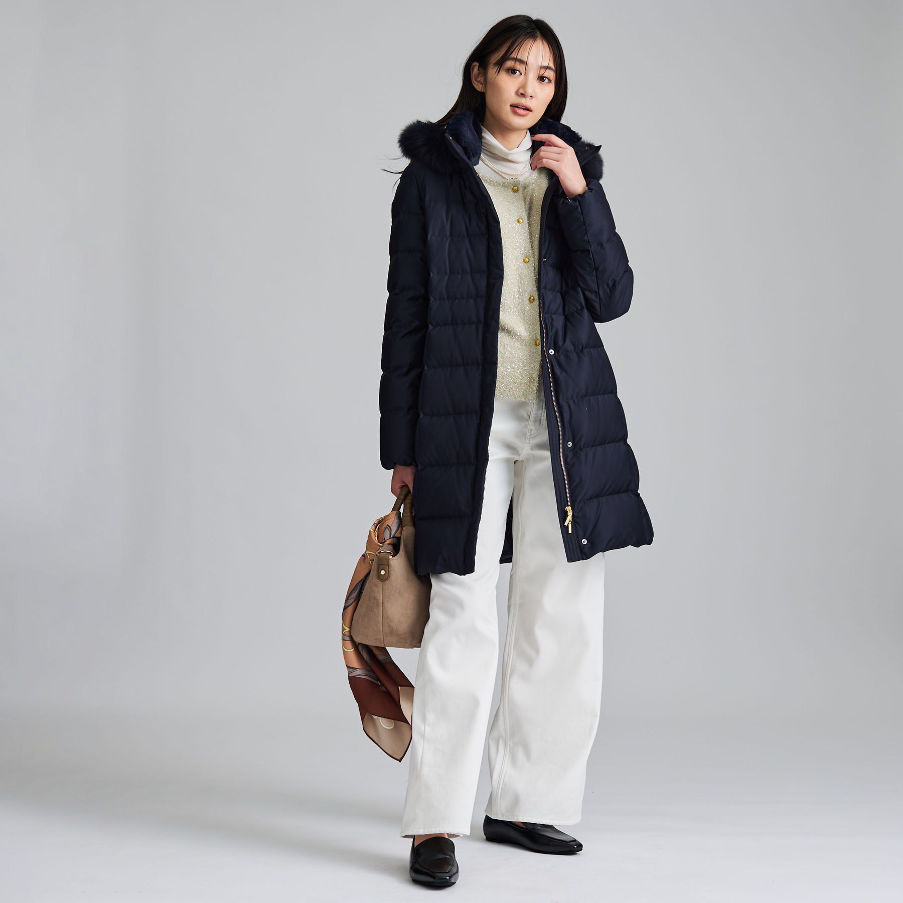 INDIVI「【名品／撥水／抗菌防臭】ロング丈リサイクルダウンコート」|ダウン|
