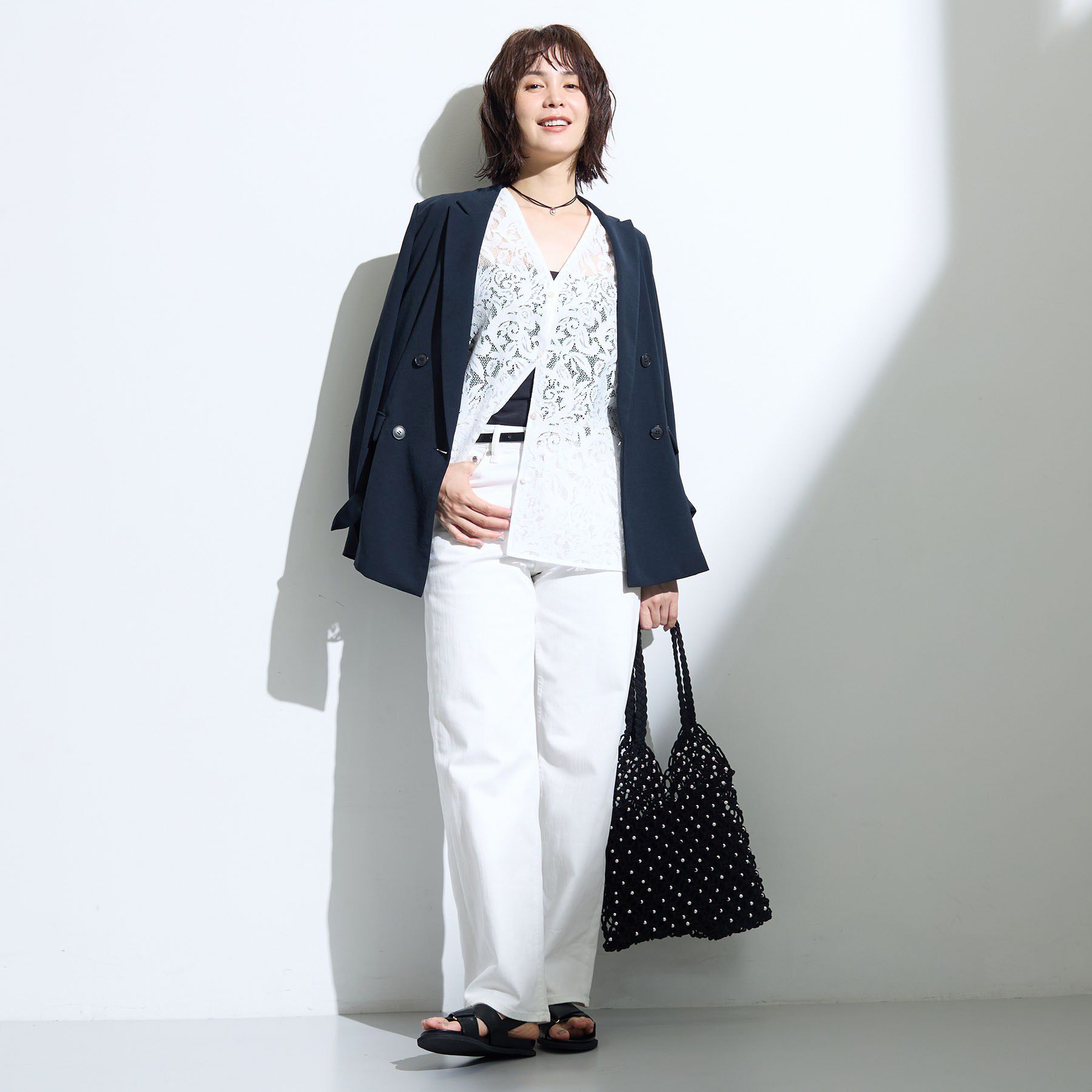 INDIVI「【洗える／多機能／SETUP可】着る日傘ダブルジャケット」|テーラードジャケット|