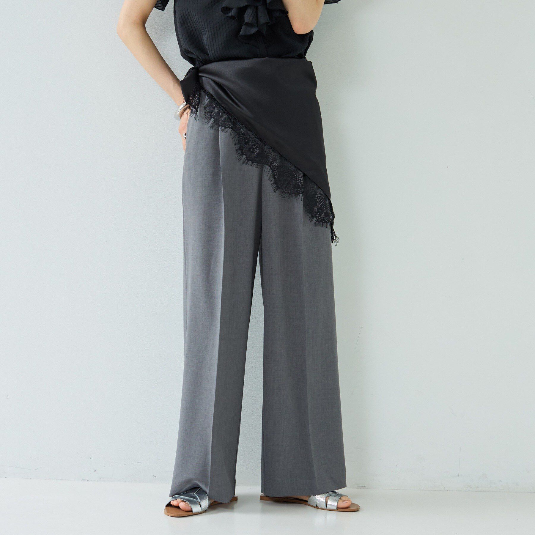 GALLEST「Comfy SET UP｜イージーストレートワイドパンツ【セットアップ対応／通勤／カセット服／接触冷」|その他|